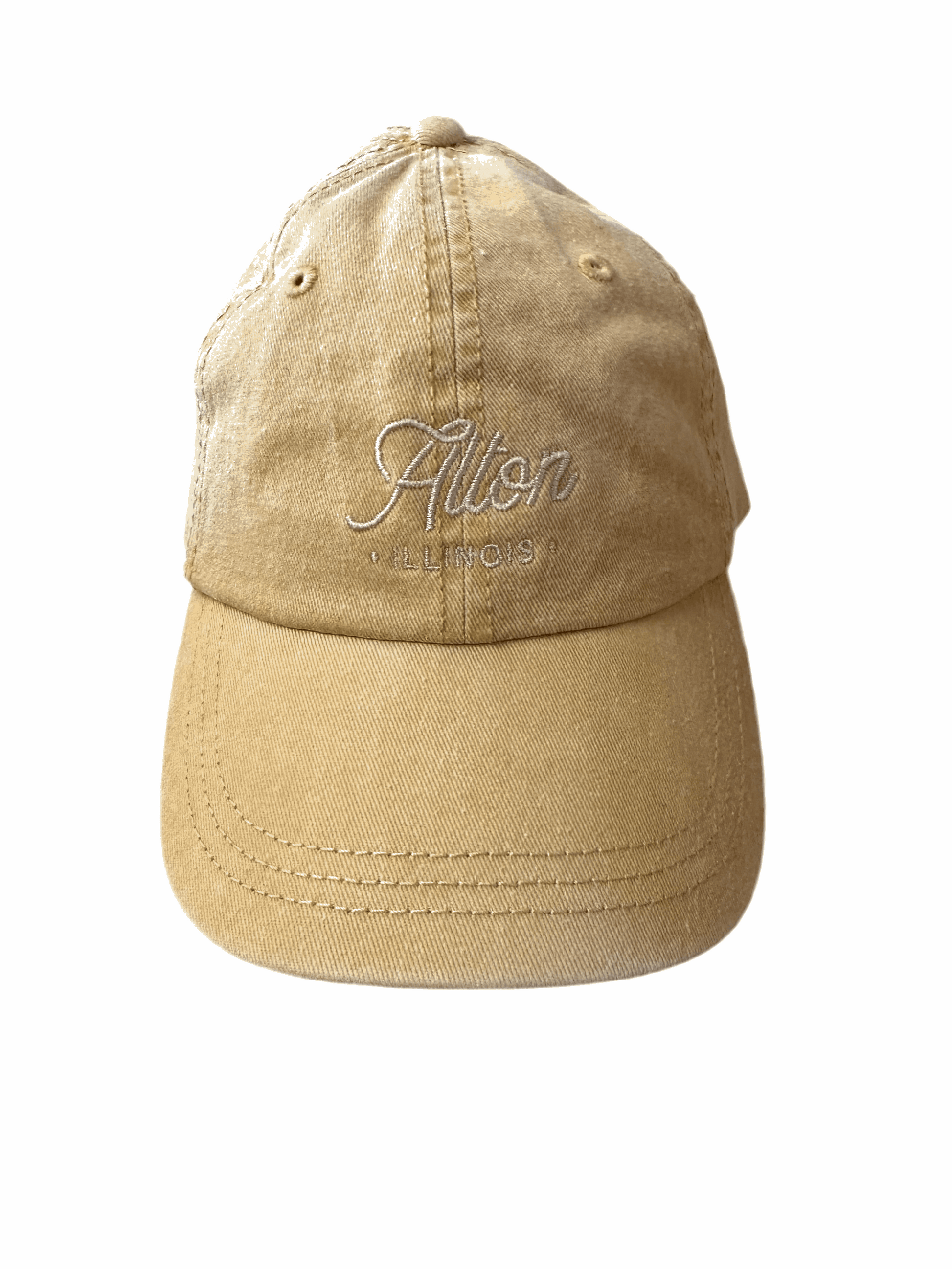 Alton Illinois Script Baseball Hat - Saffron - Ruff House Print Shop