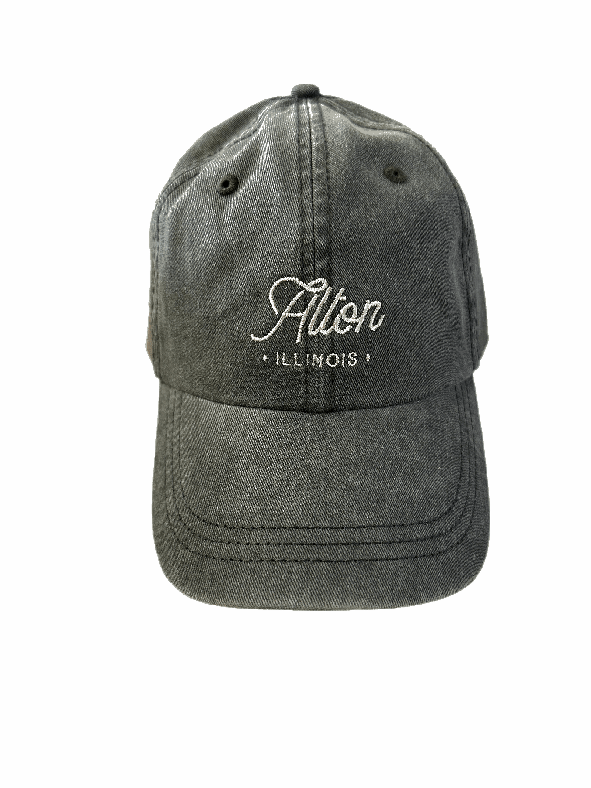 Alton Illinois Script Baseball Hat - Forest Green - Ruff House Print Shop