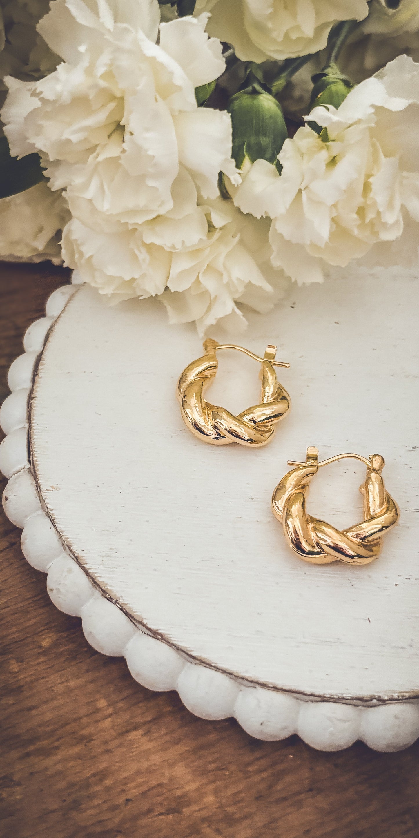 Beautiful Chunky Gold Twist Earrings