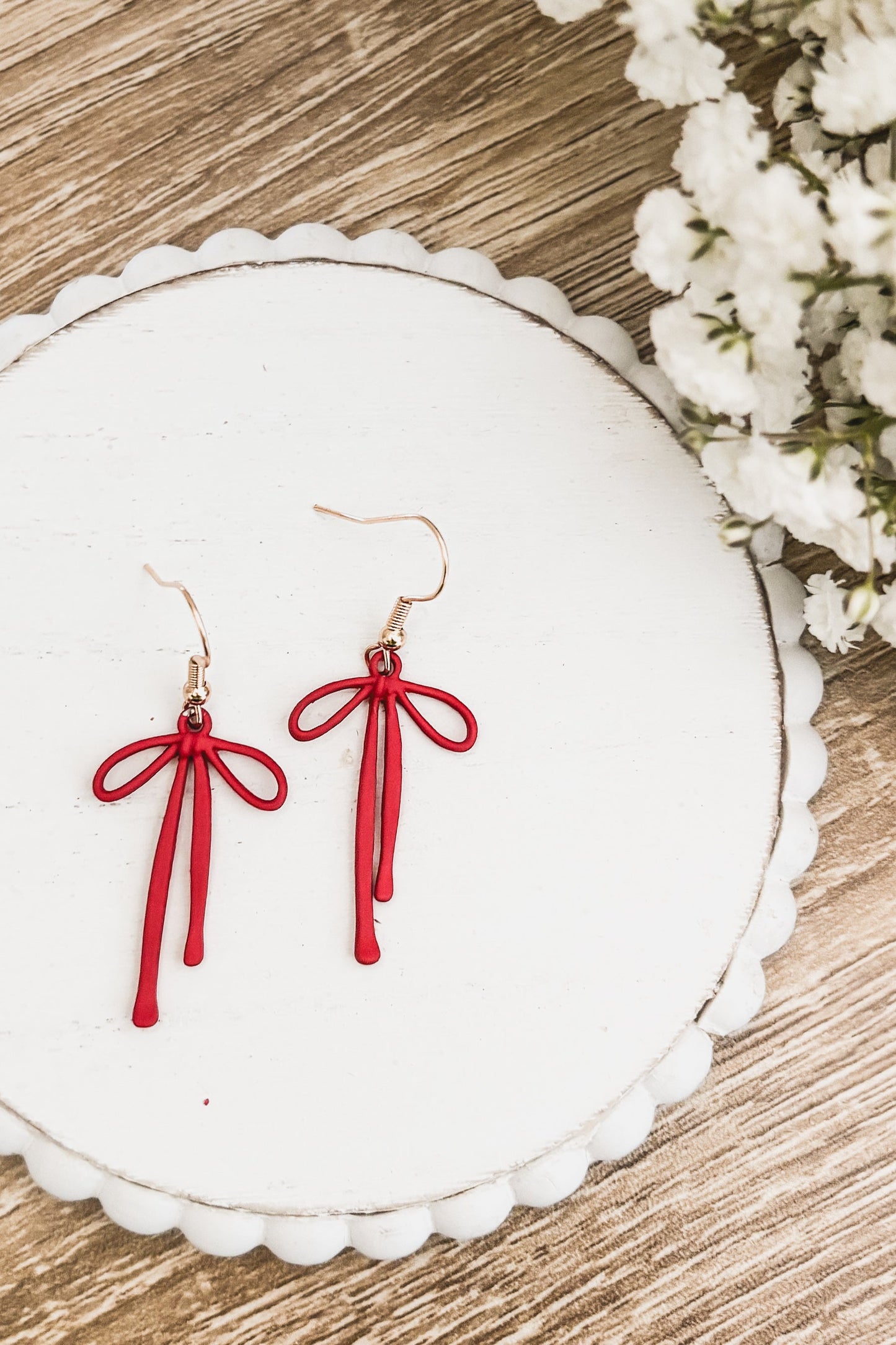 Adorable Red Bow Earrings