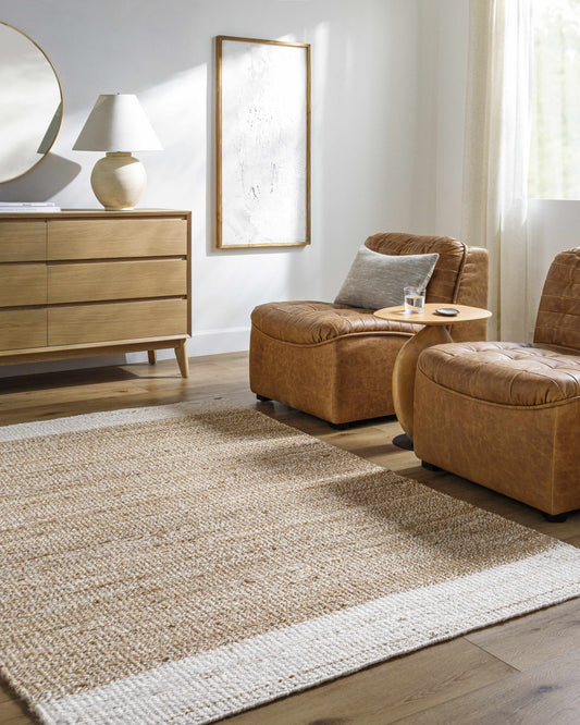 Natural and Ivory Jute Area Rug - Boutique Rugs