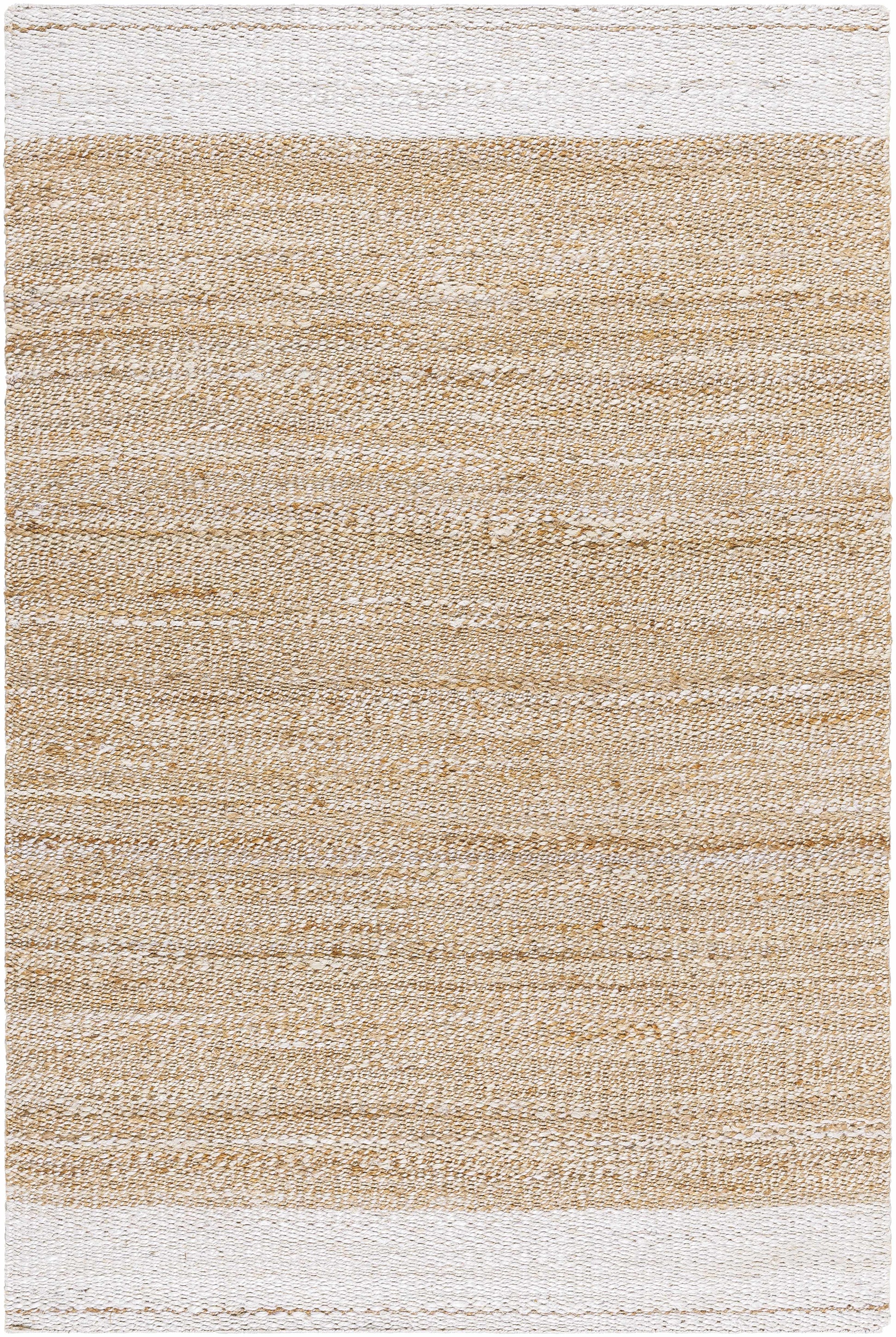 Natural and Ivory Jute Area Rug - 5’ x 7’6’’ Rectangle - Boutique Rugs