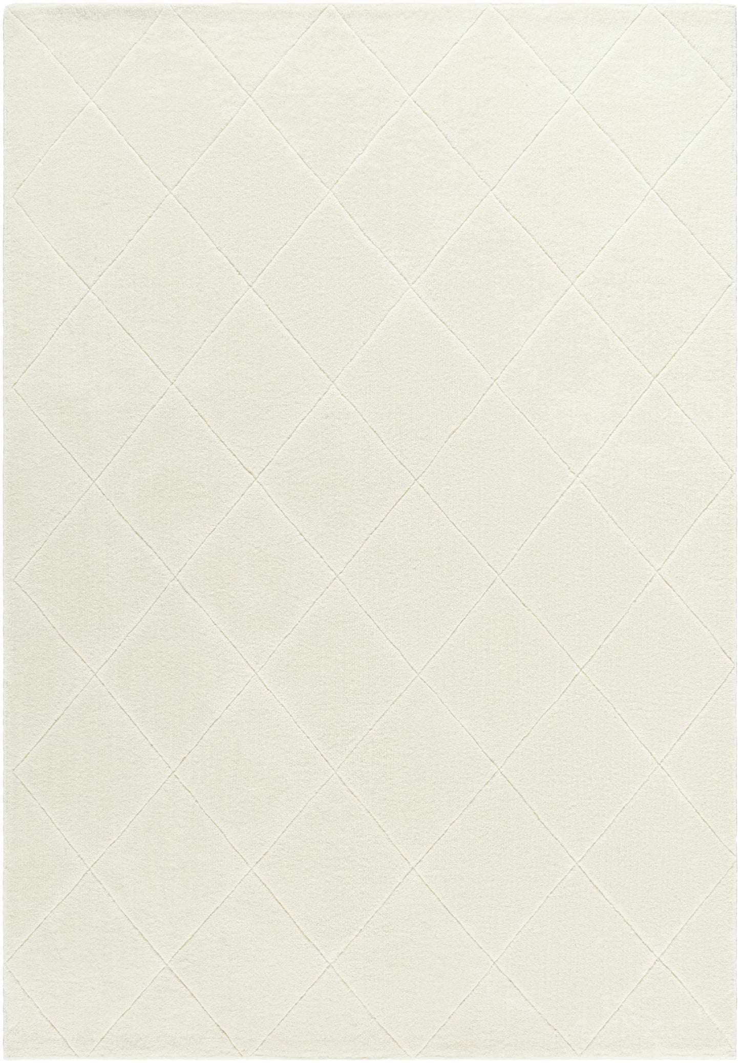 Ivory Diamonds Washable Wool Blend Area Rug - Boutique Rugs