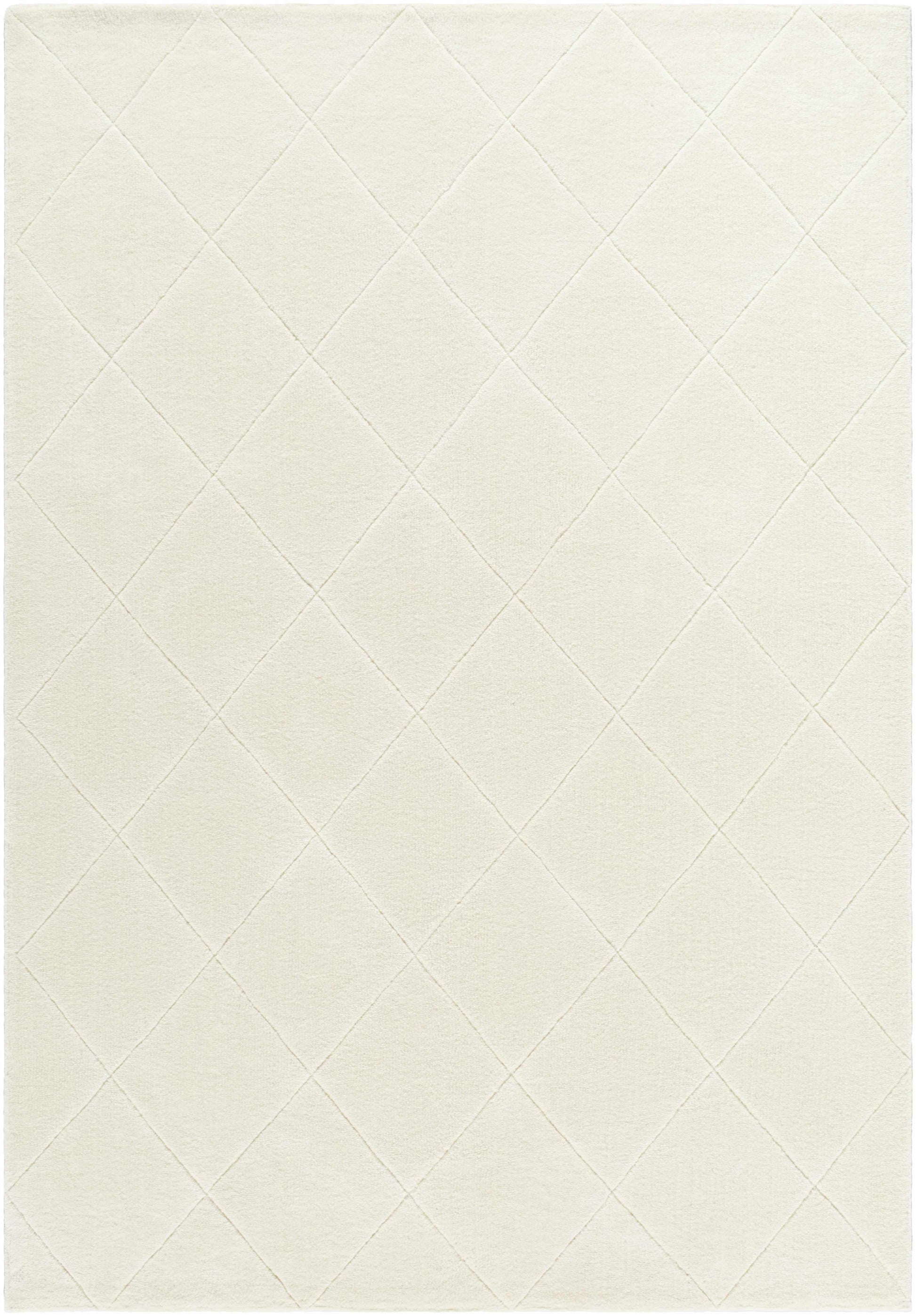 Ivory Diamonds Washable Wool Blend Area Rug - Boutique Rugs