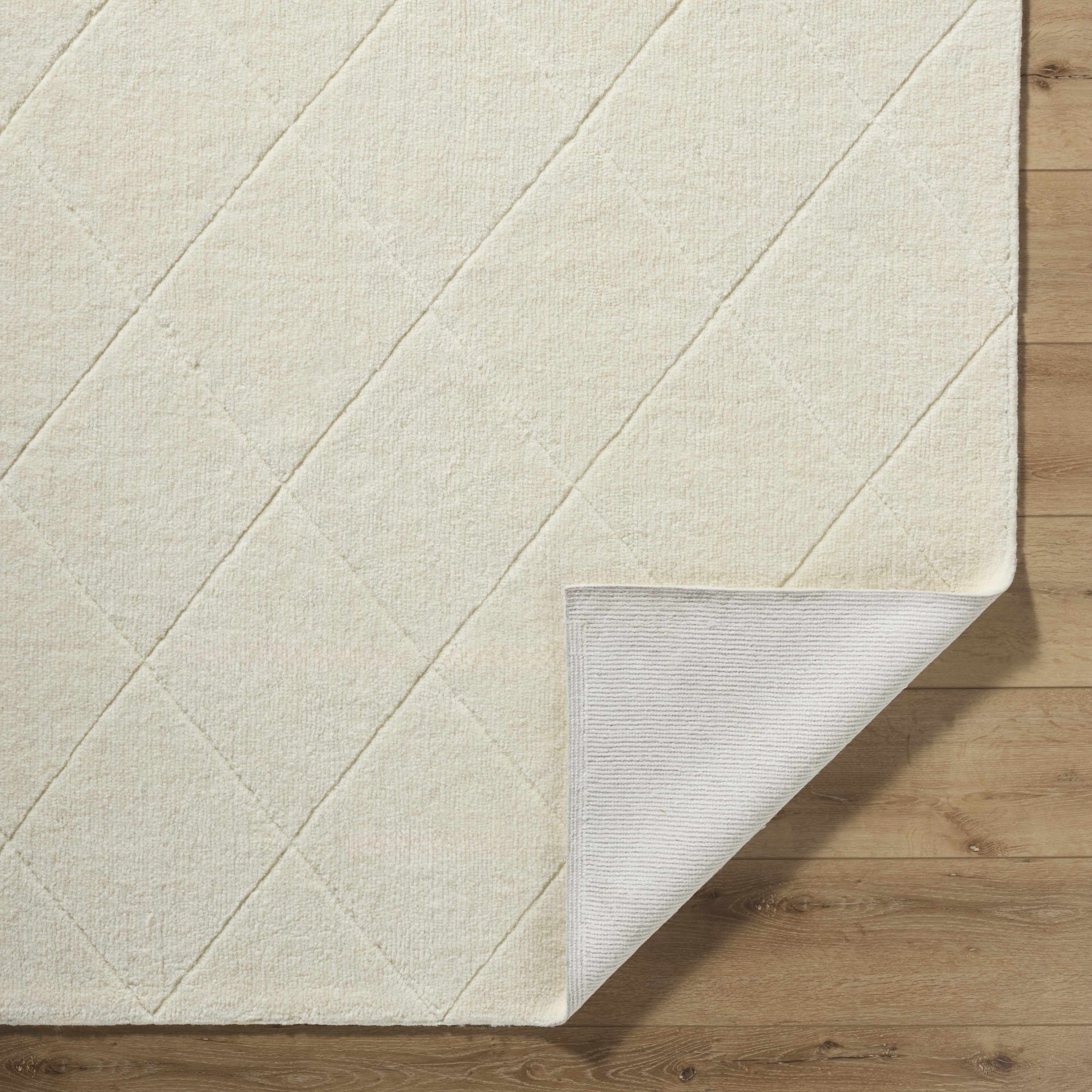 Ivory Diamonds Washable Wool Blend Area Rug - Boutique Rugs