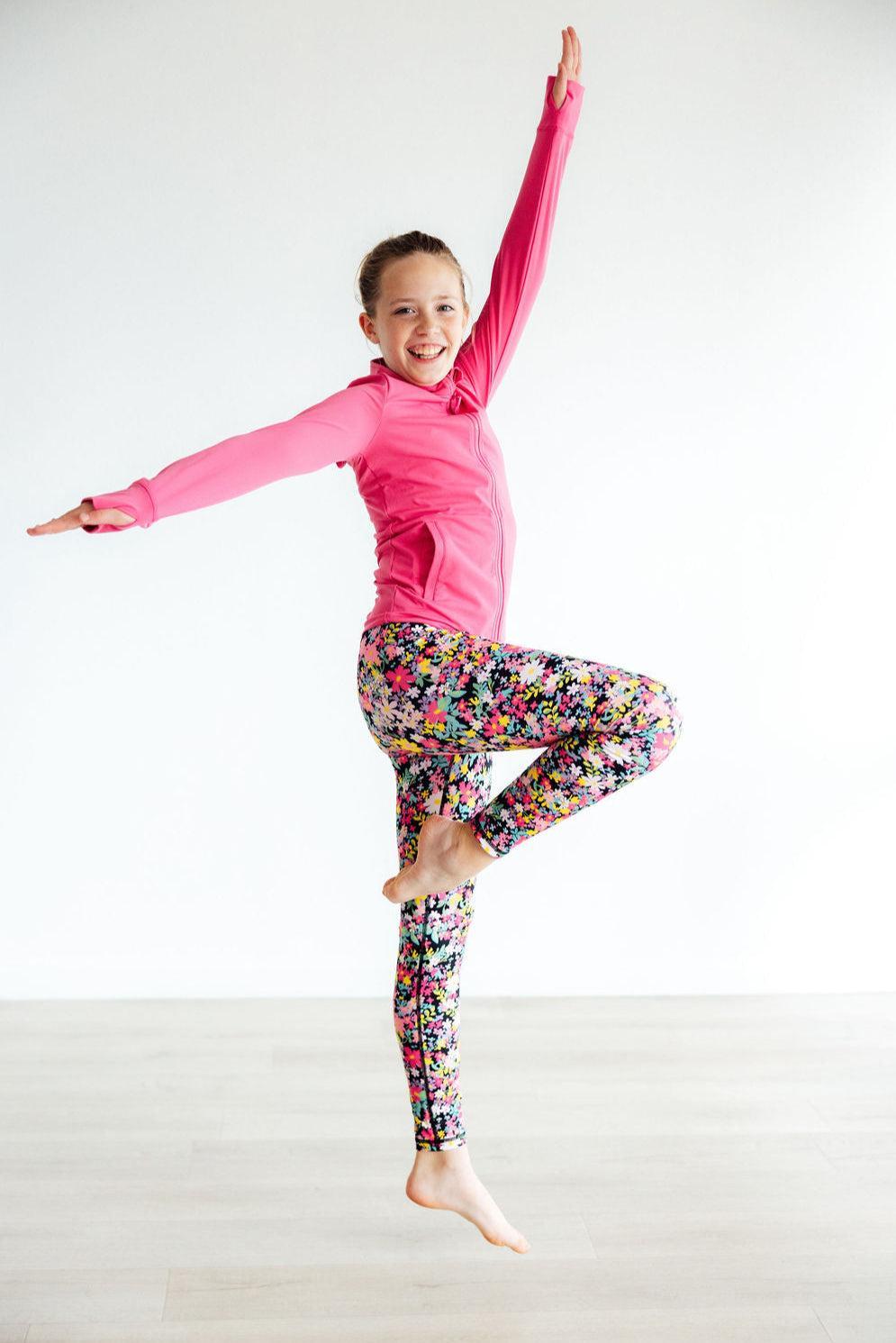 Flexible Floral Activewear Kids Leggings - Mila & Rose ®