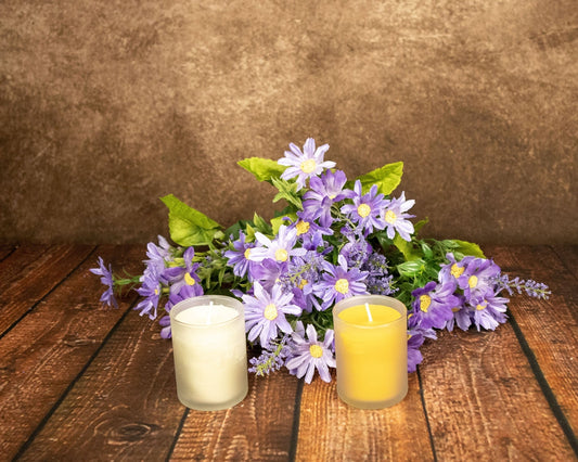 Bougie votive en cire d'abeille en verre dépoli