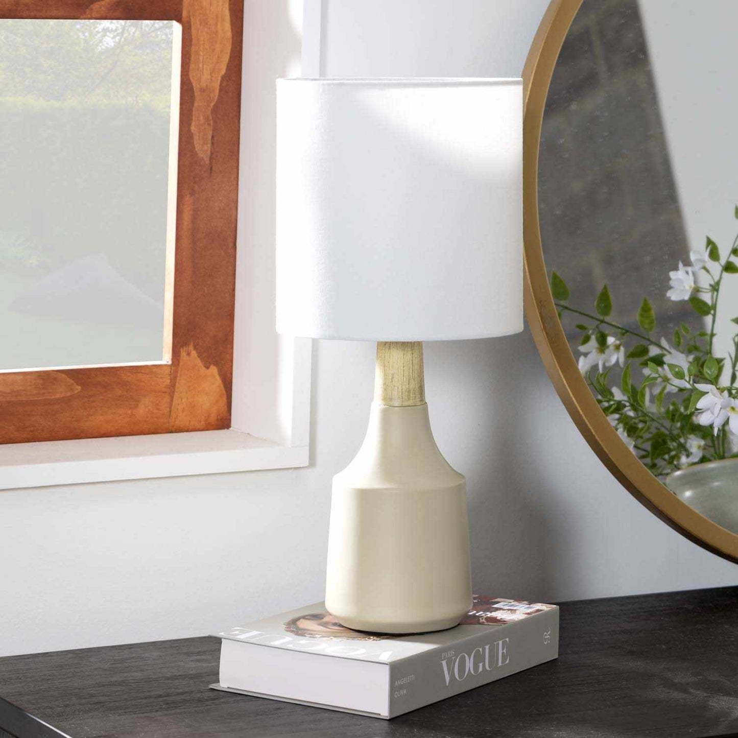 Ivory & White Modern Table Lamp