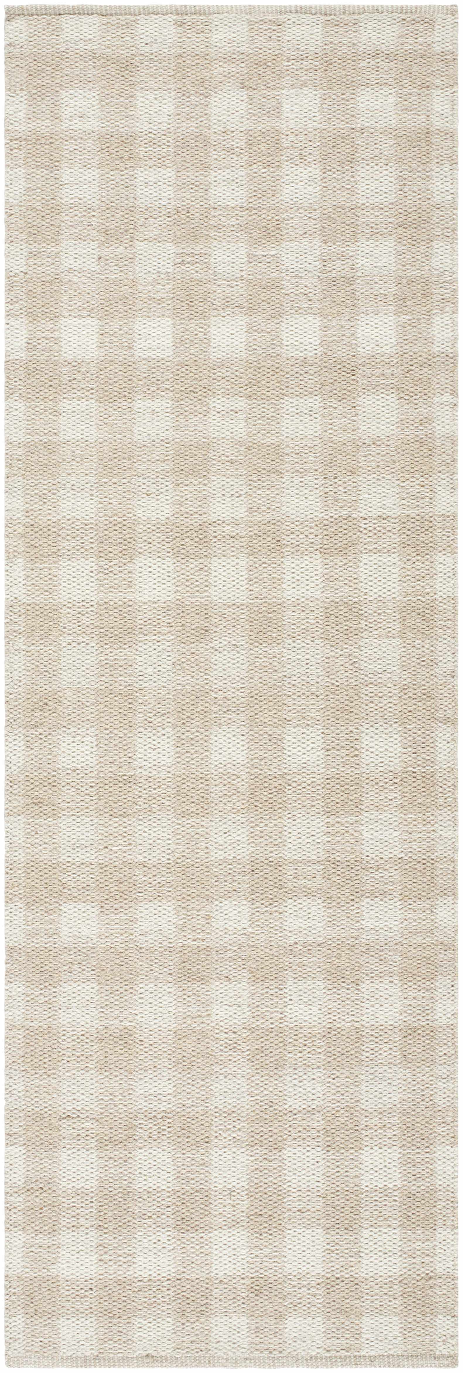 Beige Gingham Wool Rug - Boutique Rugs