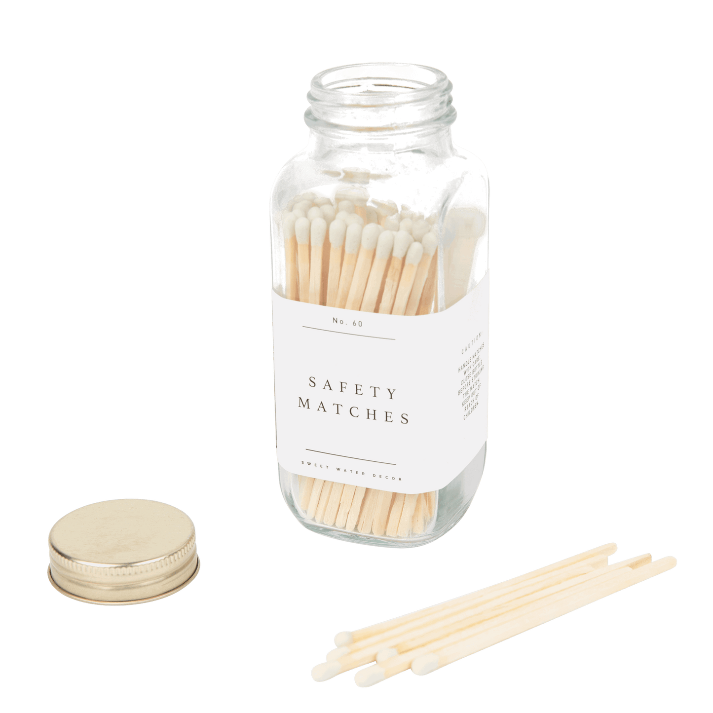 White Tip Safety Matches - 60 Count 3.75’’ - Sweet Water Decor