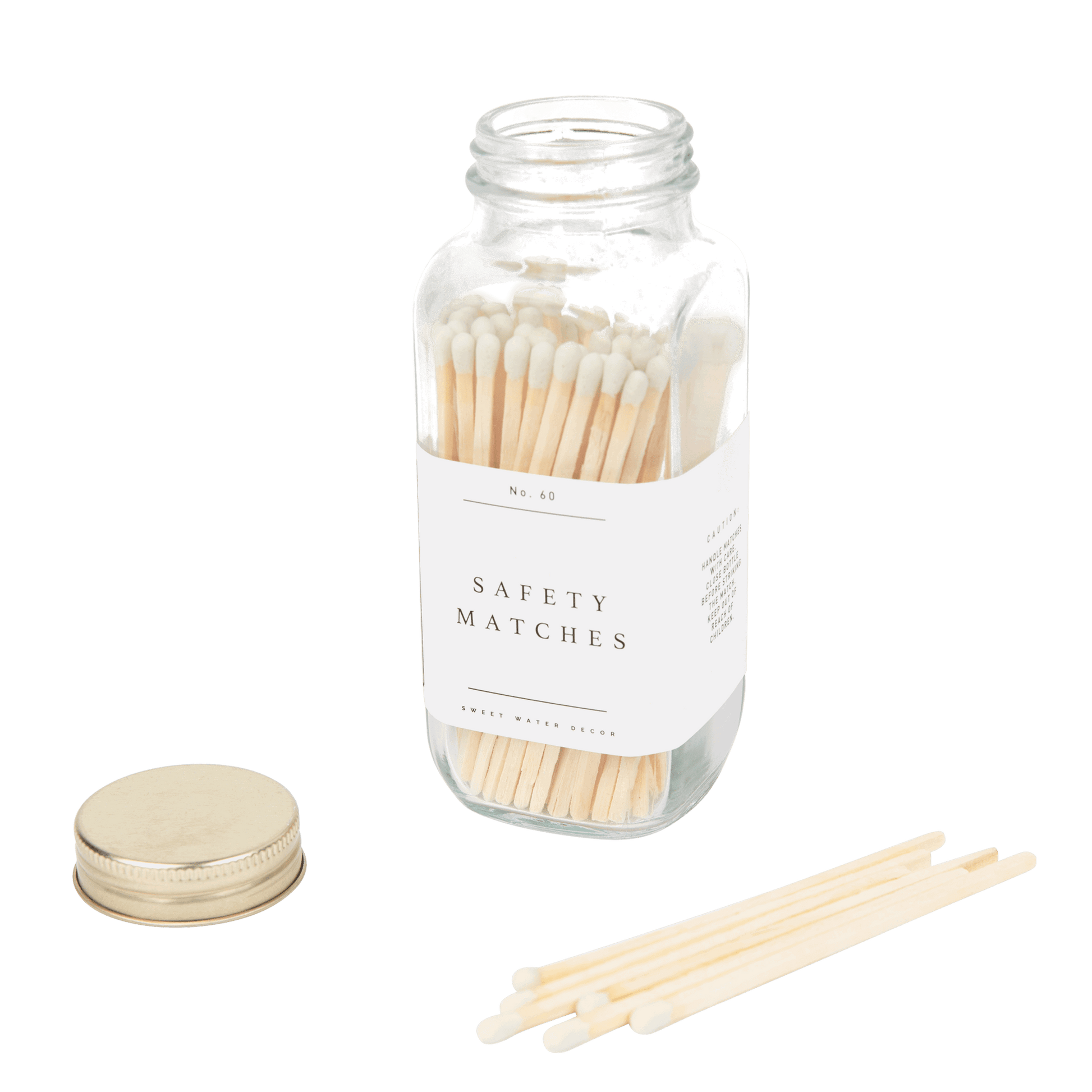 White Tip Safety Matches - 60 Count 3.75’’ - Sweet Water Decor