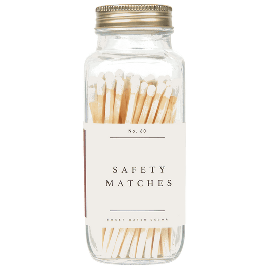 White Tip Safety Matches - 60 Count 3.75’’ - Sweet Water Decor