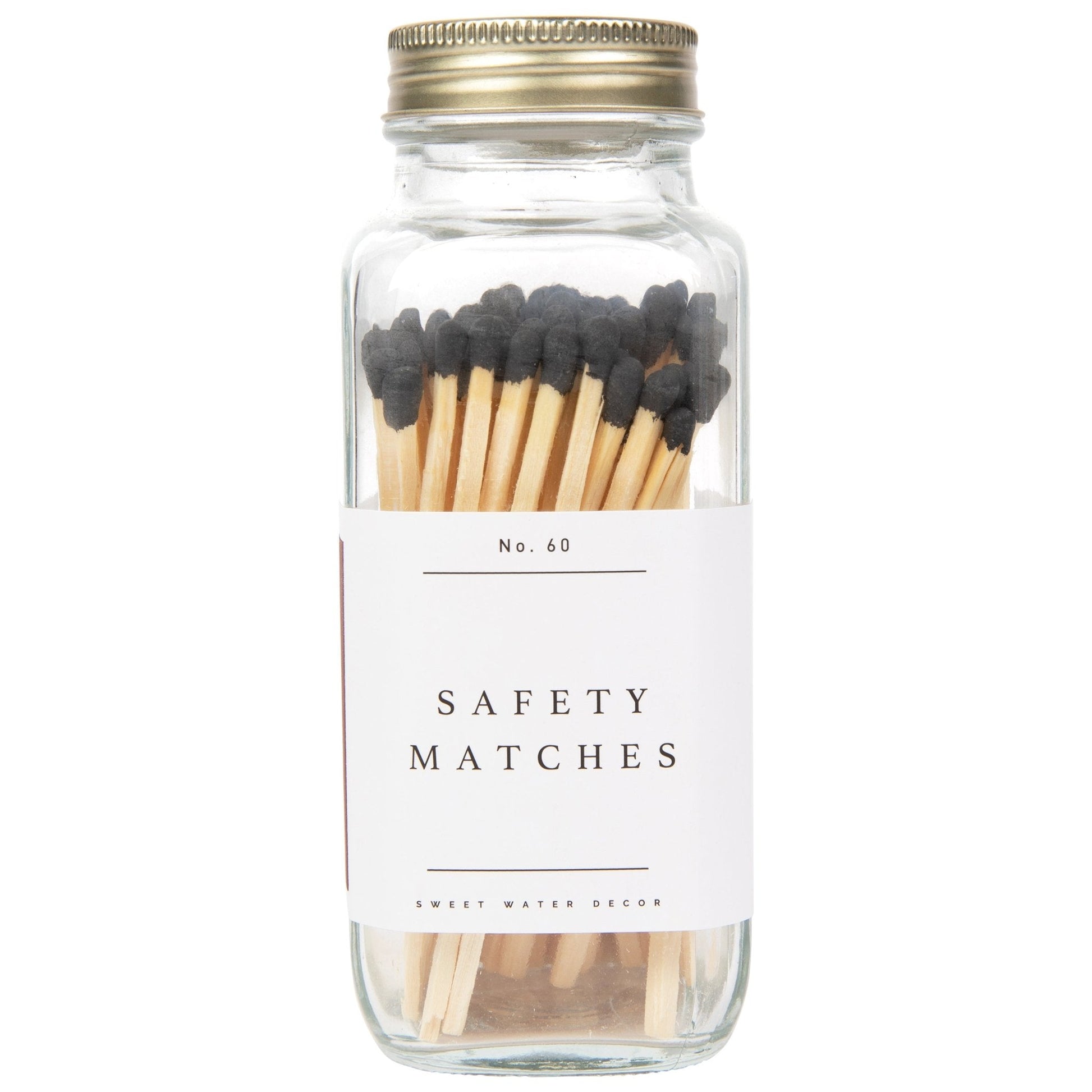 Black Tip Safety Matches - 60 Count 3.75’’ - Sweet Water Decor