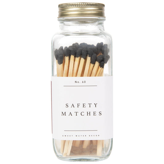 Black Tip Safety Matches - 60 Count 3.75’’ - Sweet Water Decor