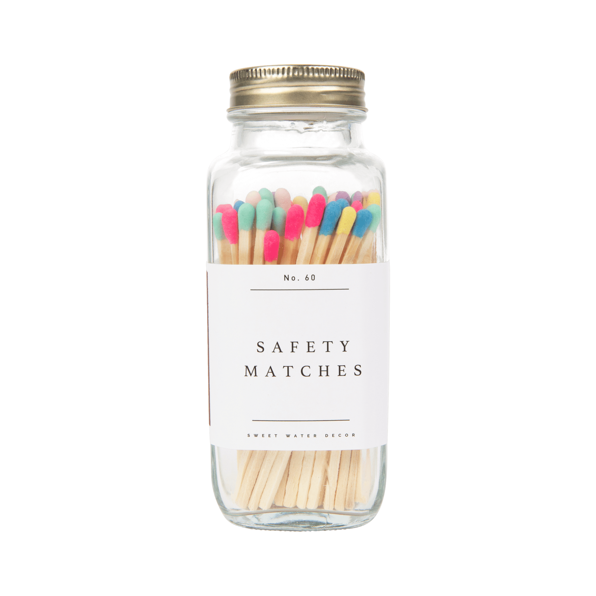 Multicolor Rainbow Safety Matches - 60 Count 3.75’’ - Sweet Water Decor