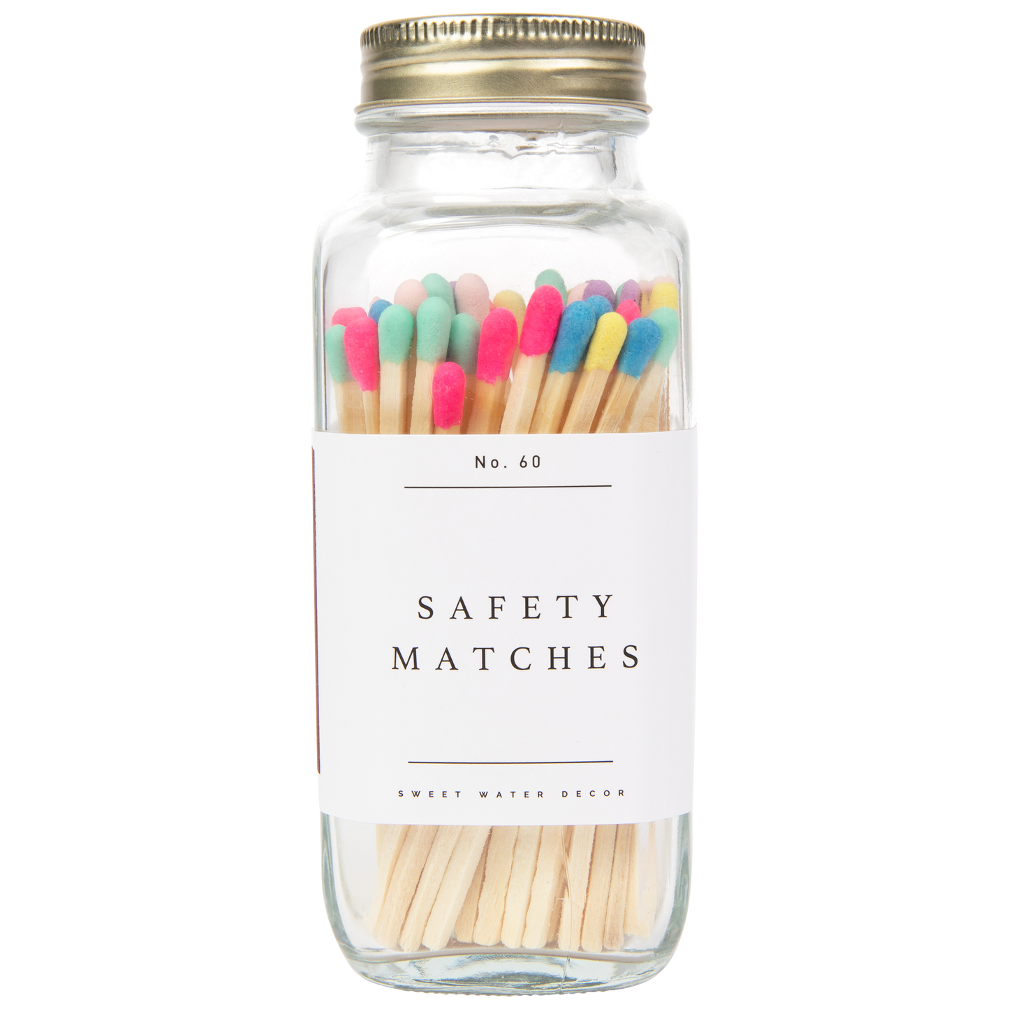 Multicolor Rainbow Safety Matches - 60 Count 3.75’’ - Sweet Water Decor