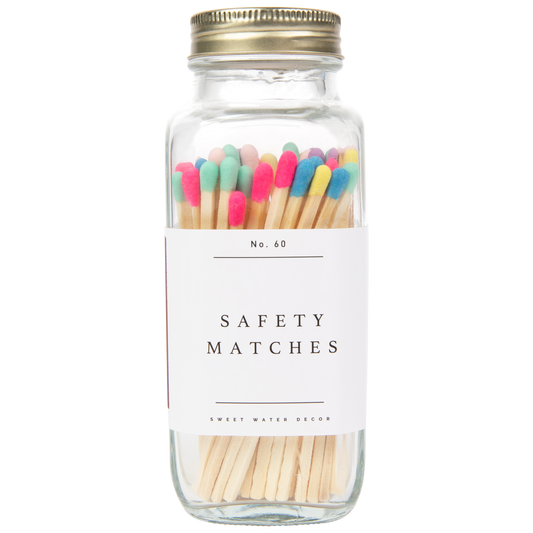 Multicolor Rainbow Safety Matches - 60 Count 3.75’’ - Sweet Water Decor