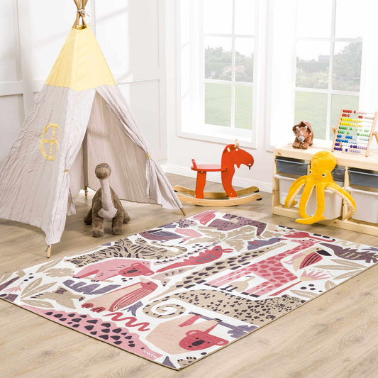 Natal Animal Print Washable Kids Rug - Boutique Rugs