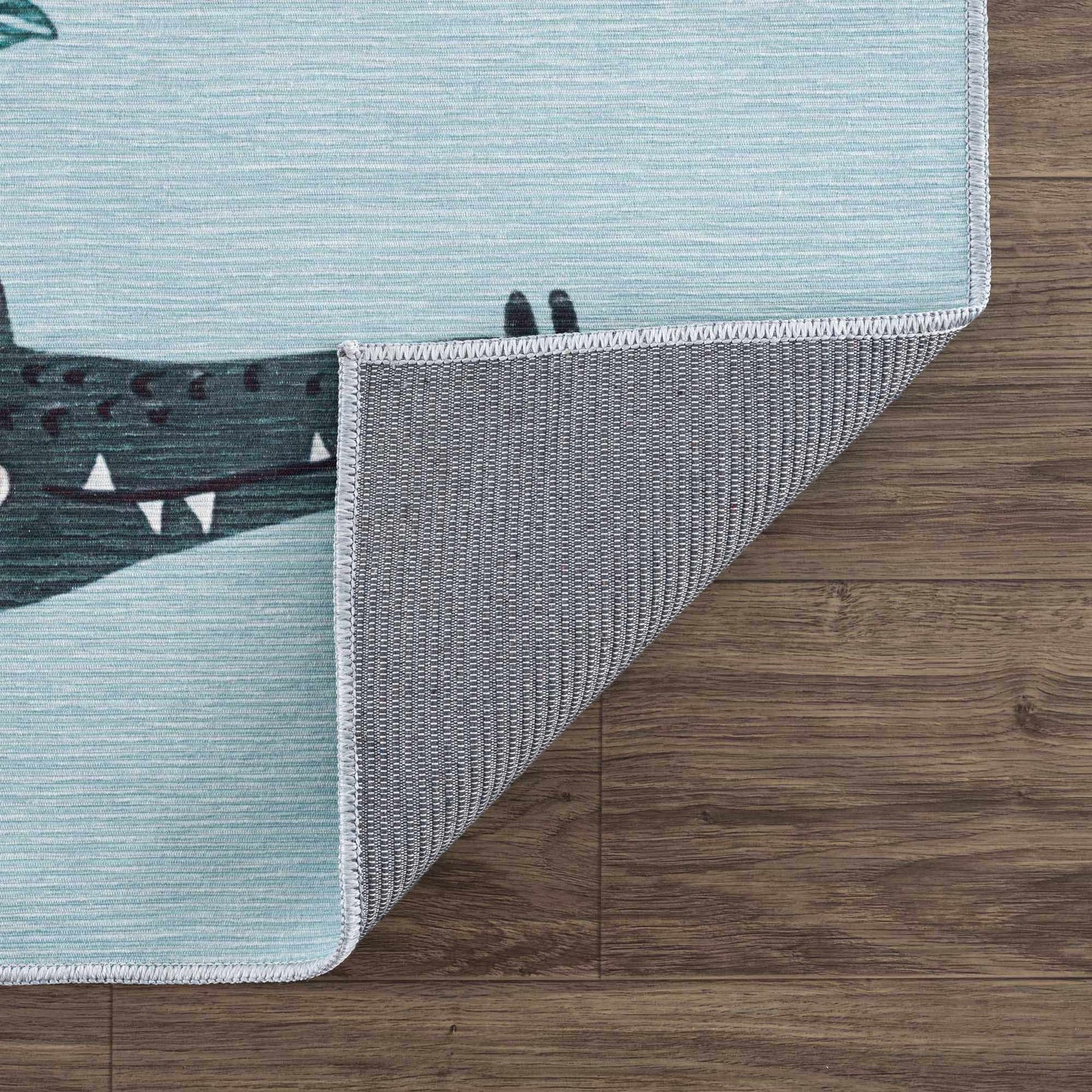 Alfombra lavable para niños con estampado animal Petey Blue