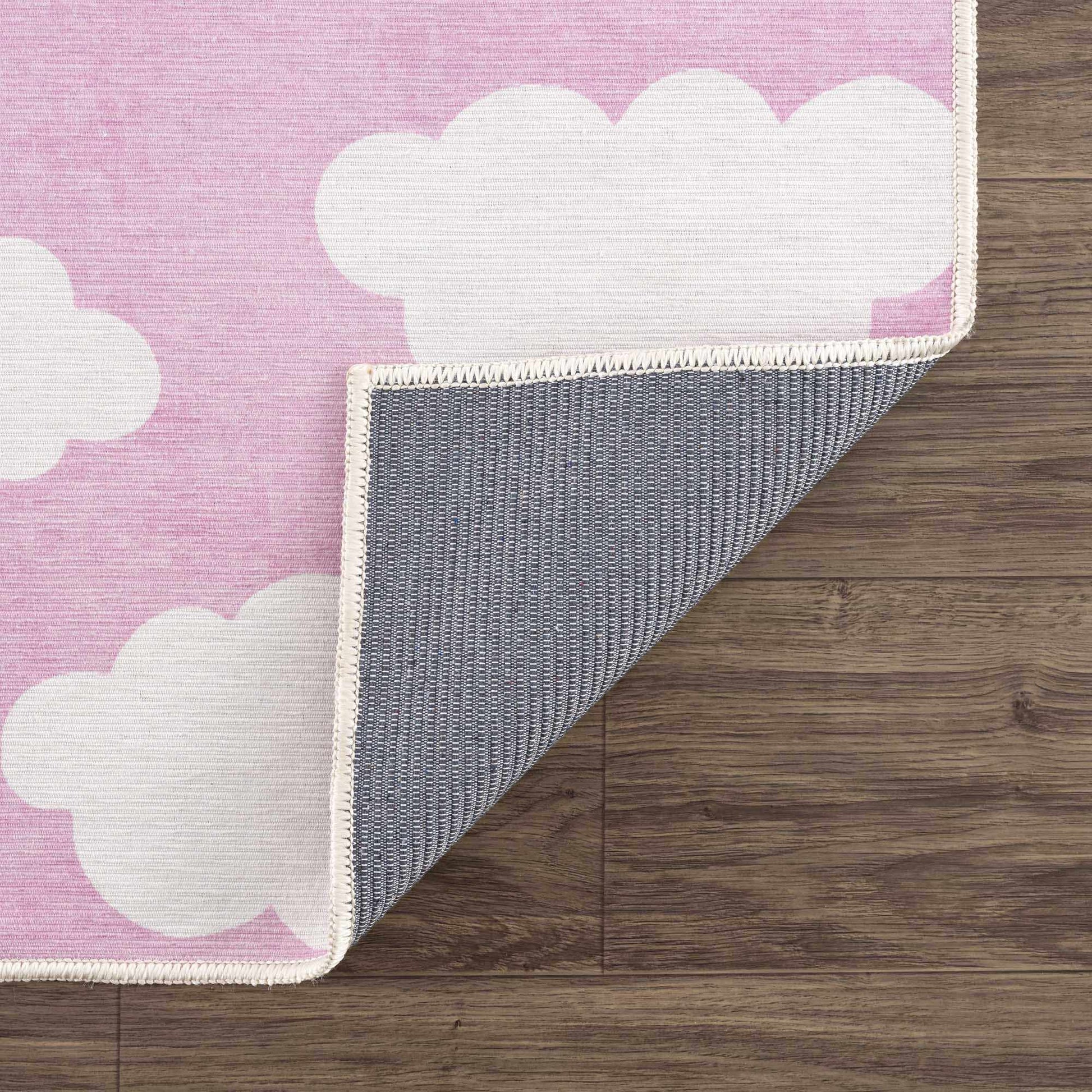 Nizar Pink Cloud Washable Kids Rug - Boutique Rugs