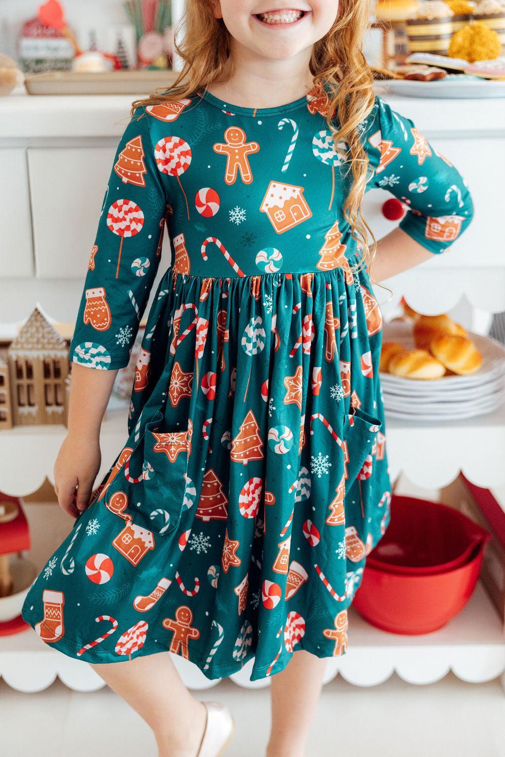 Gingerbread House Christmas Twirl Dress - Mila & Rose ®