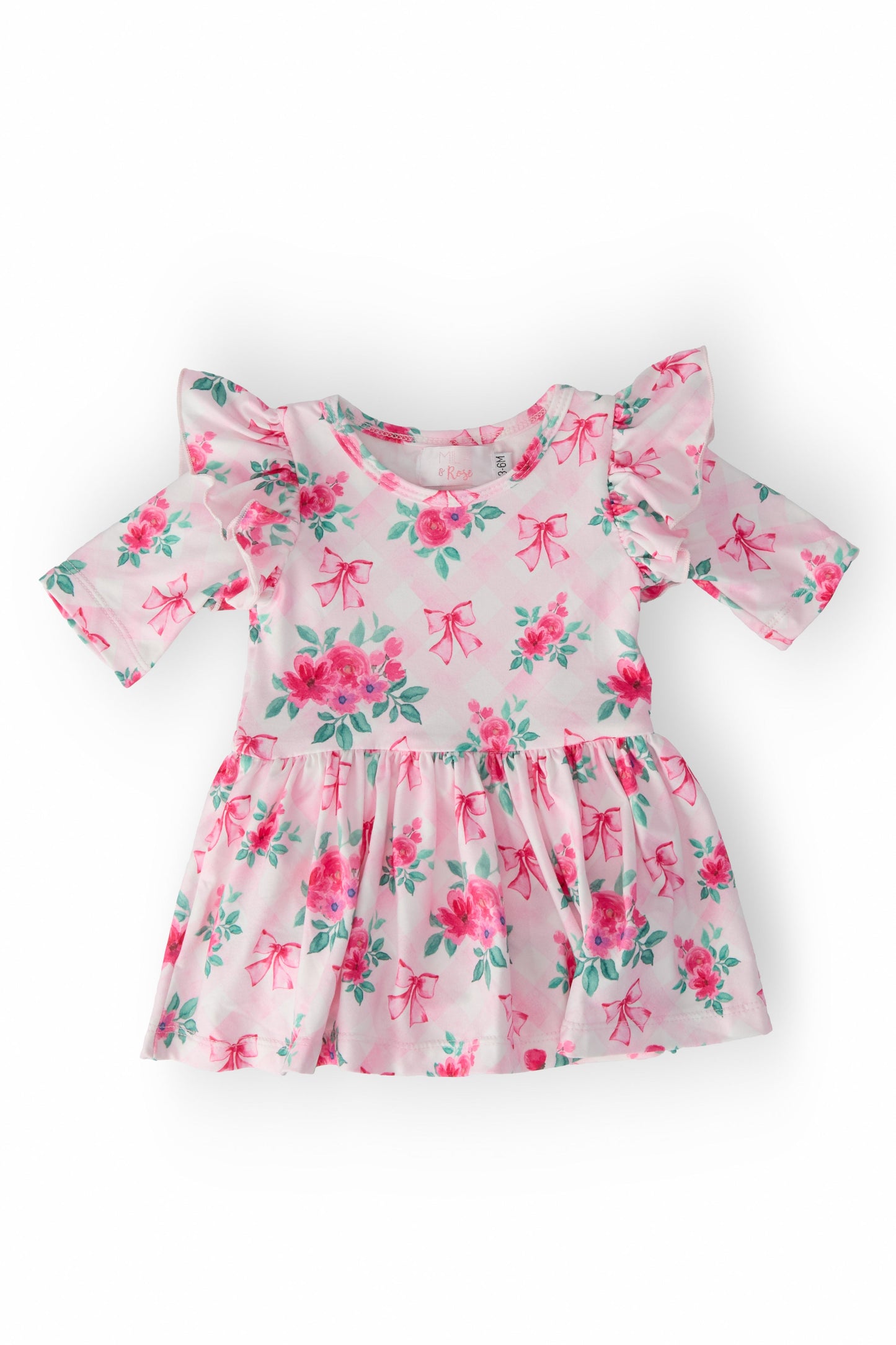Pink Gingham and Roses Bodysuit Baby Outfit - Mila & Rose ®