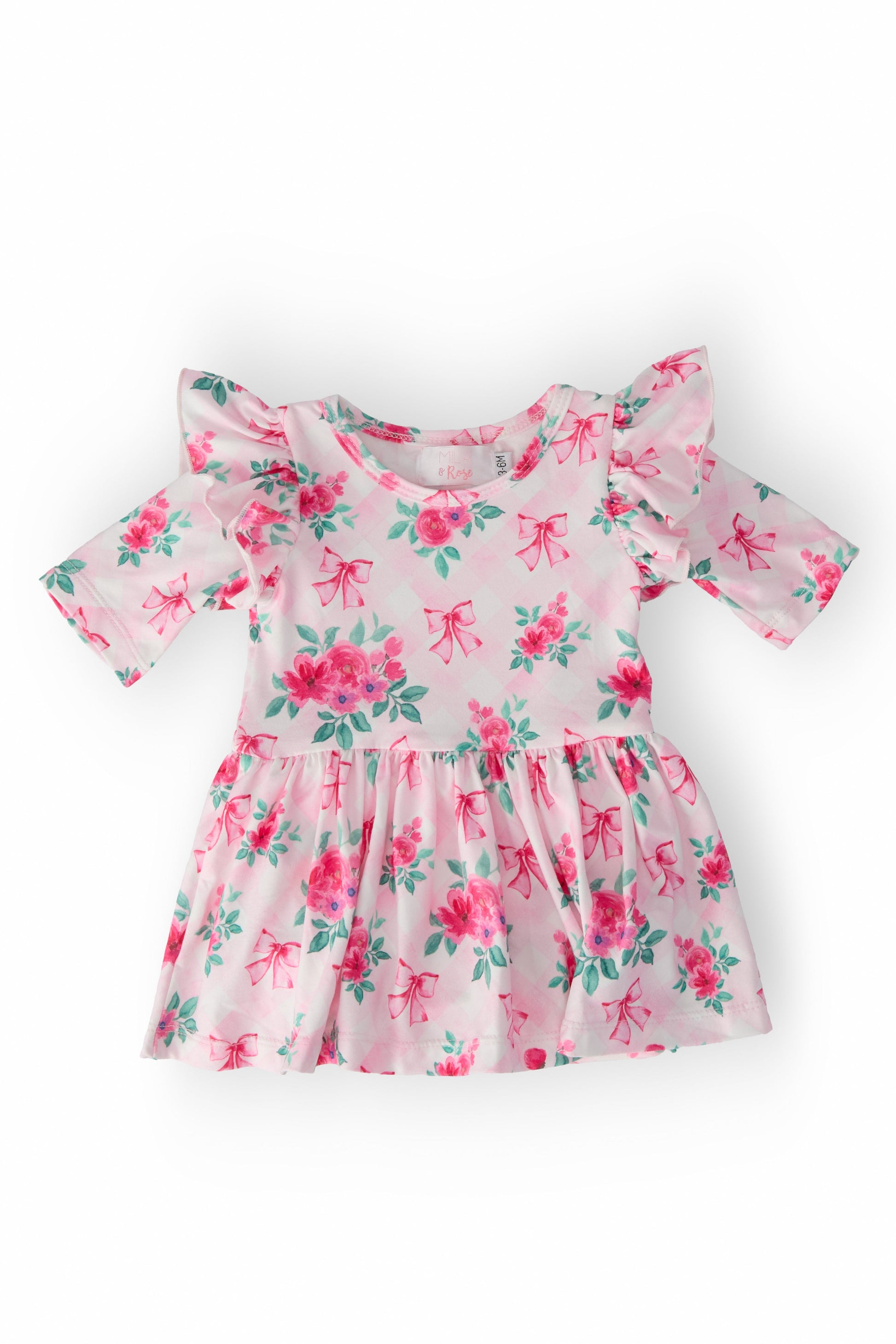 Pink Gingham and Roses Bodysuit Baby Outfit - Mila & Rose ®