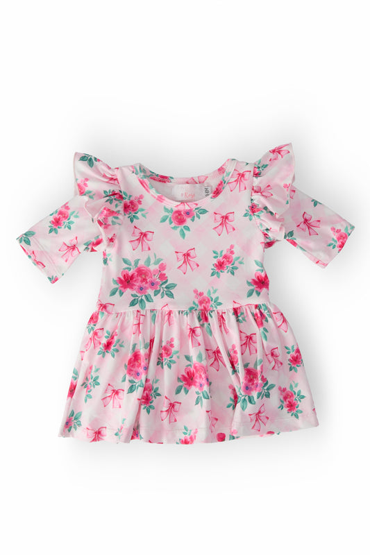 Pink Gingham and Roses Bodysuit Baby Outfit - Mila & Rose ®