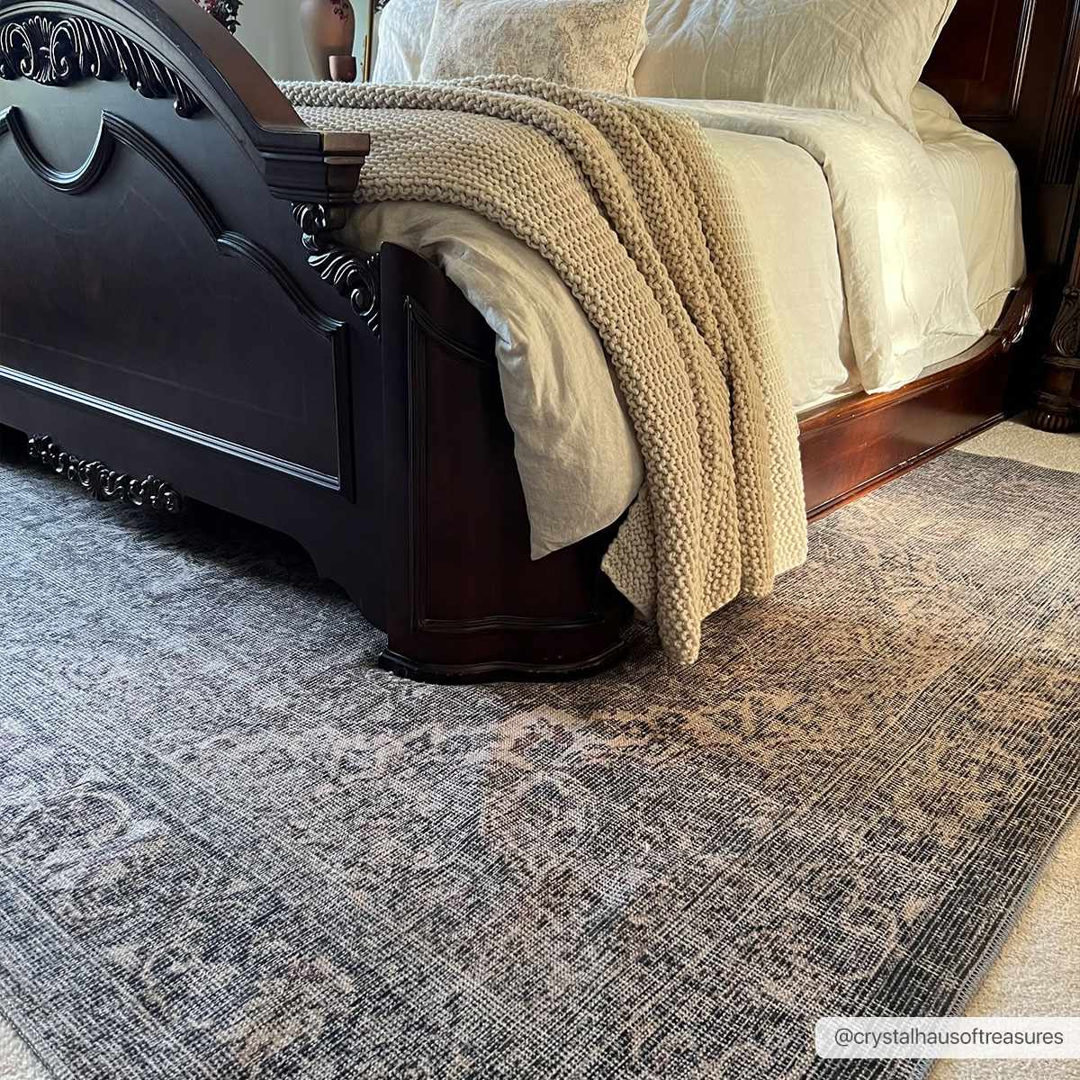 Dusty Sage Washable Persian Rug - Boutique Rugs