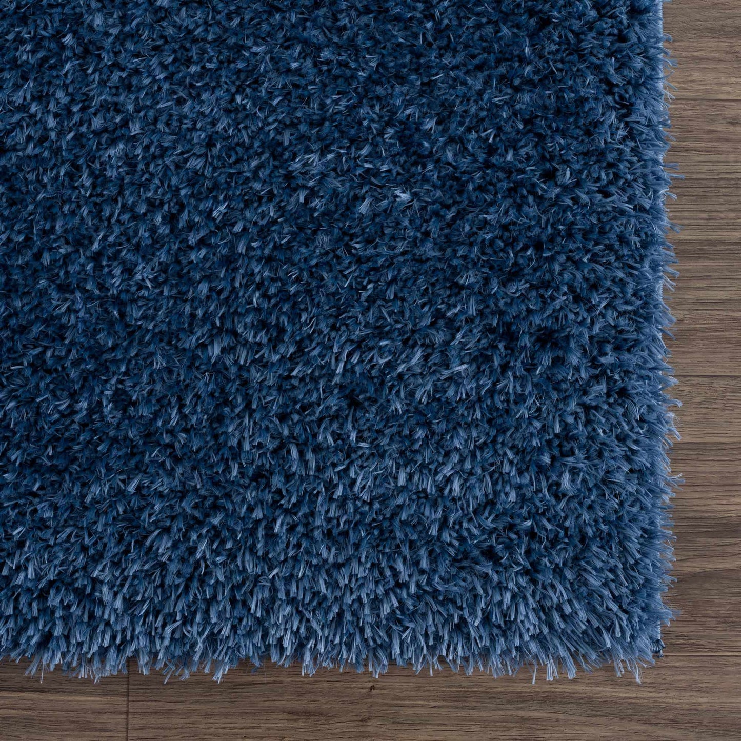 Faina Solid Dark Blue Shag Rug Washable - Boutique Rugs