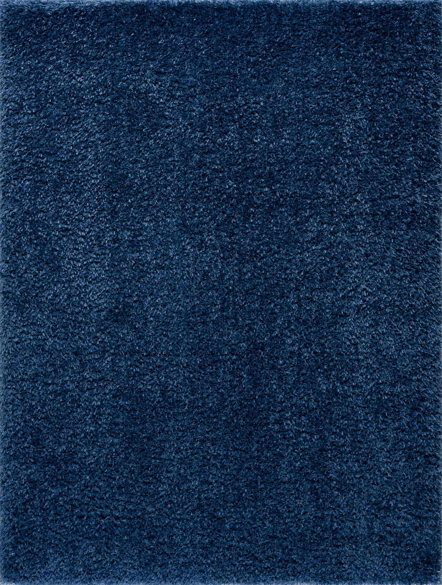 Faina Solid Dark Blue Shag Rug Washable - Boutique Rugs