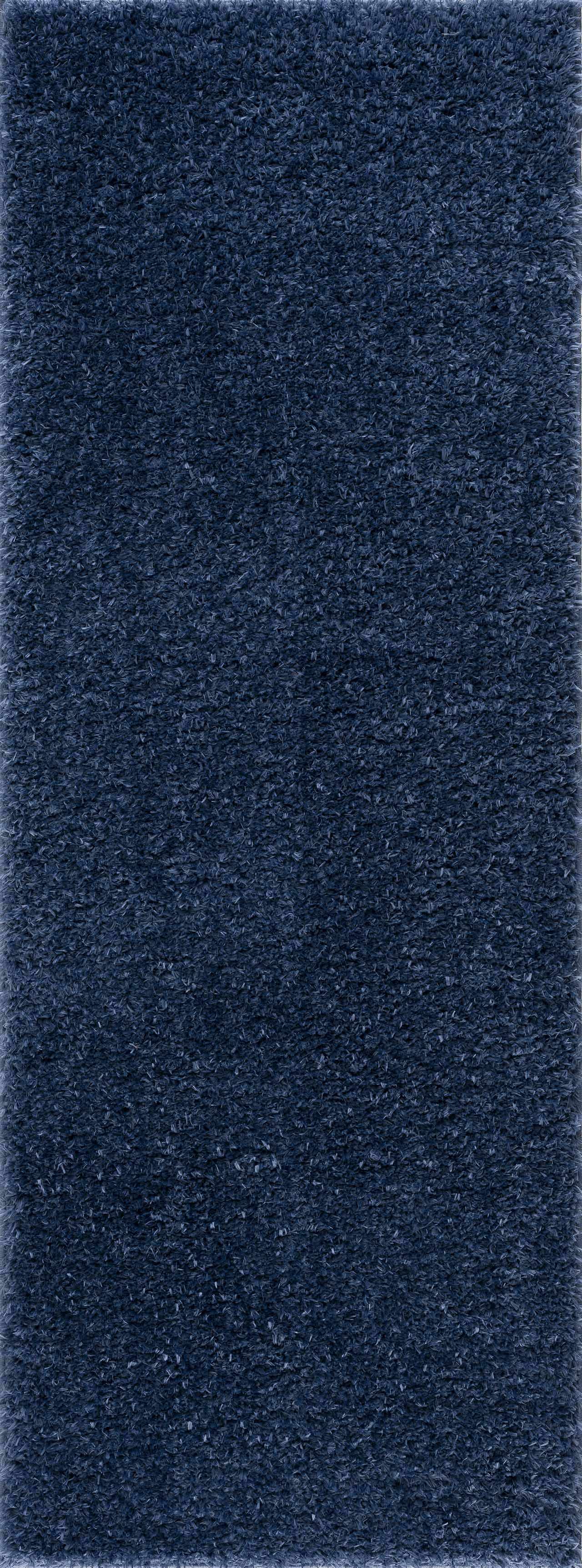Faina Solid Dark Blue Shag Rug Washable - Boutique Rugs