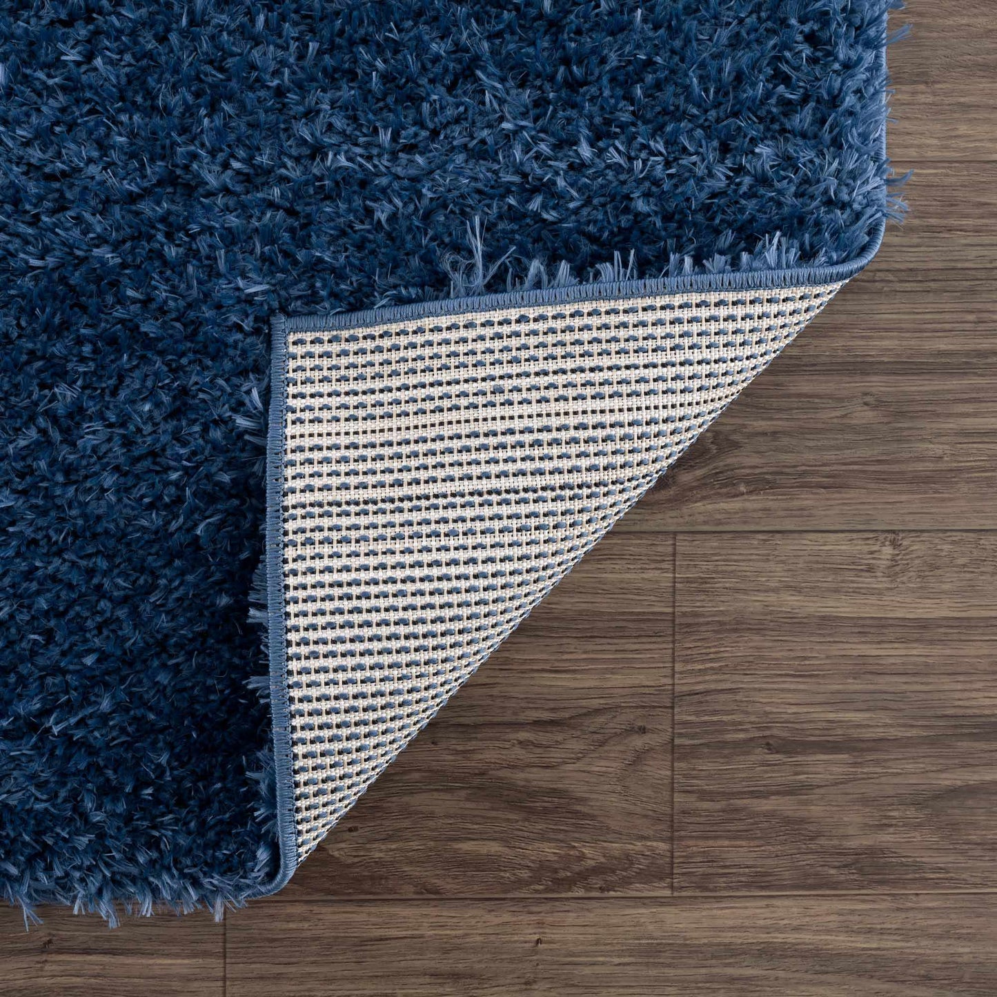 Faina Solid Dark Blue Shag Rug Washable - Boutique Rugs