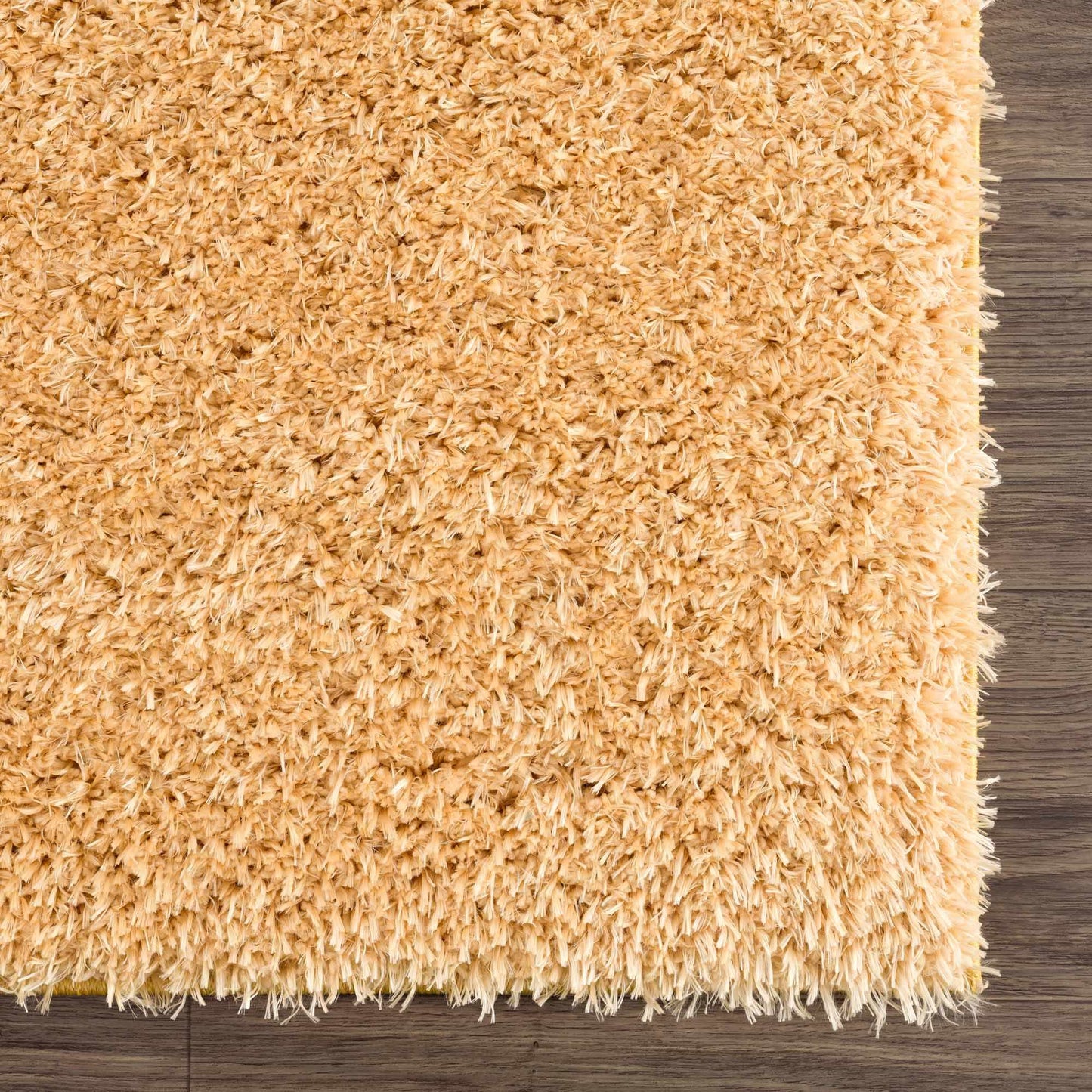 Faina Solid Gold Shag Rug Washable - Boutique Rugs