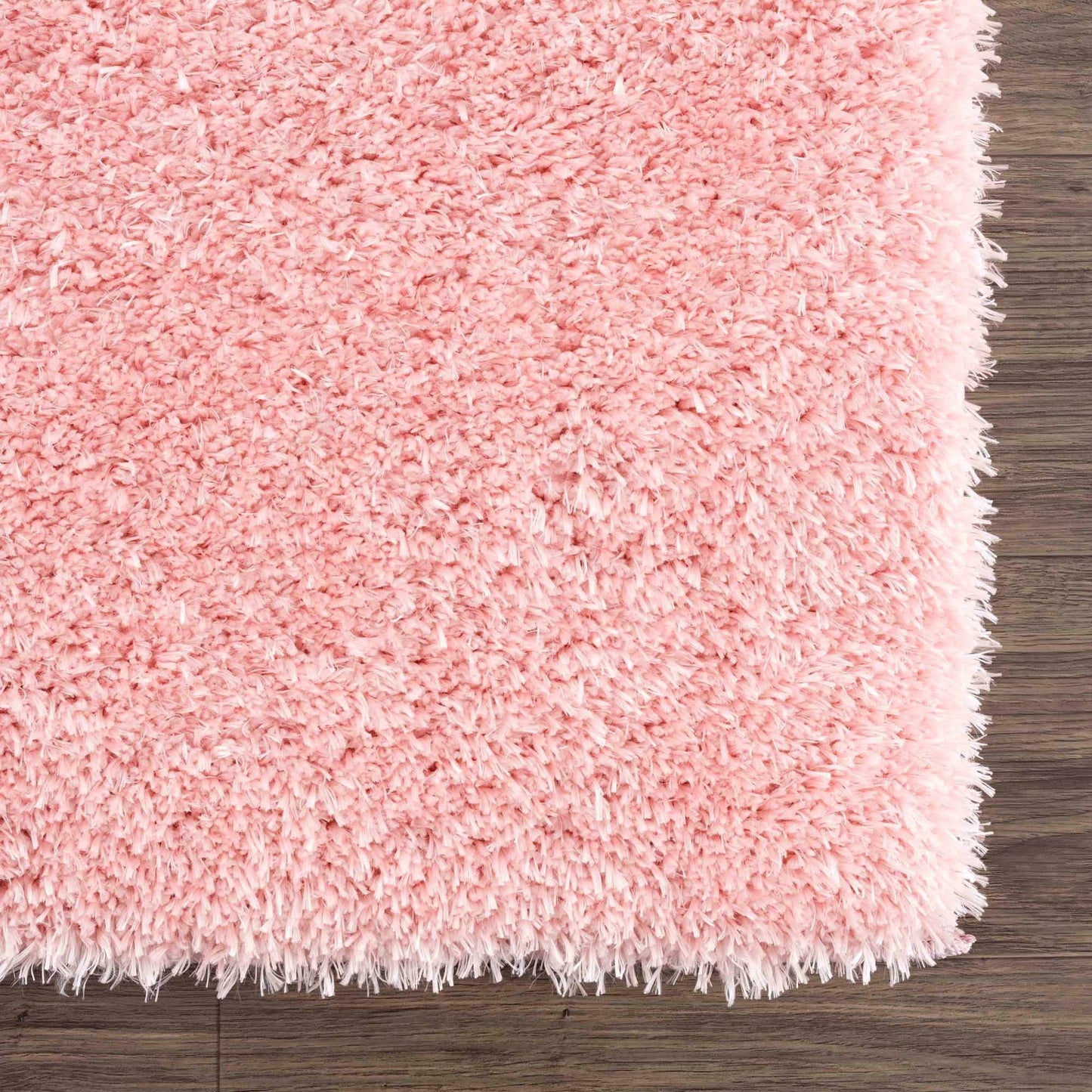 Faina Solid Pink Shag Rug Washable - Boutique Rugs