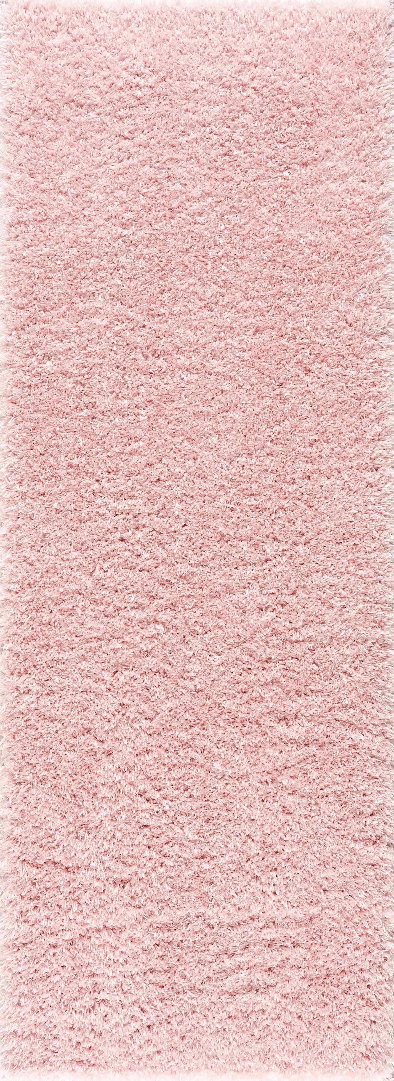 Faina Solid Pink Shag Rug Washable - Boutique Rugs