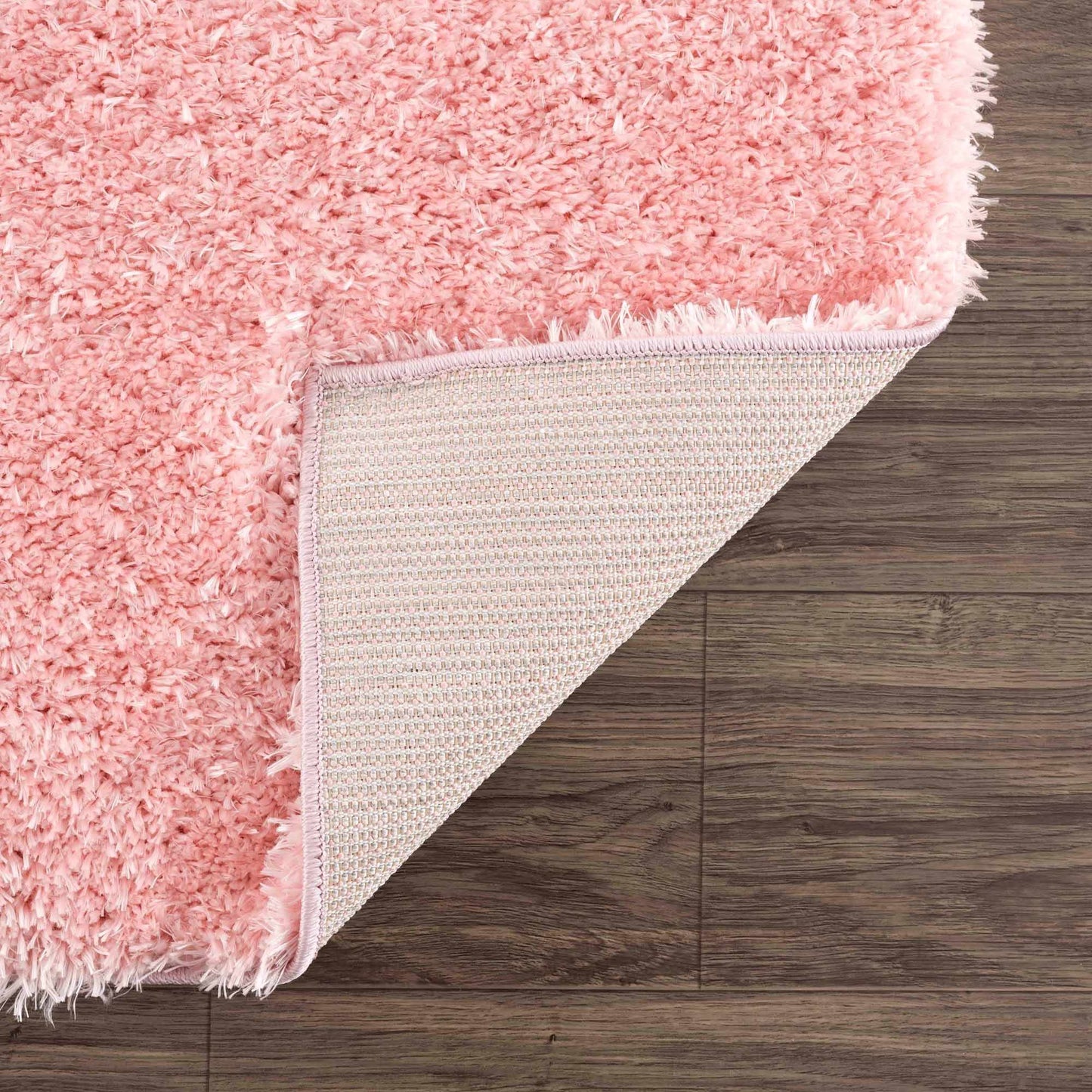 Faina Solid Pink Shag Rug Washable - Boutique Rugs
