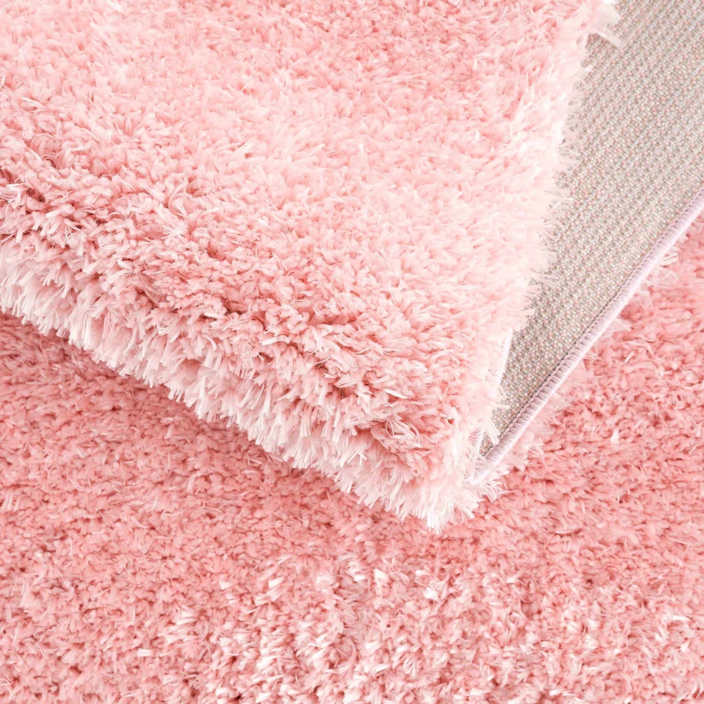 Faina Solid Pink Shag Rug Washable - Boutique Rugs