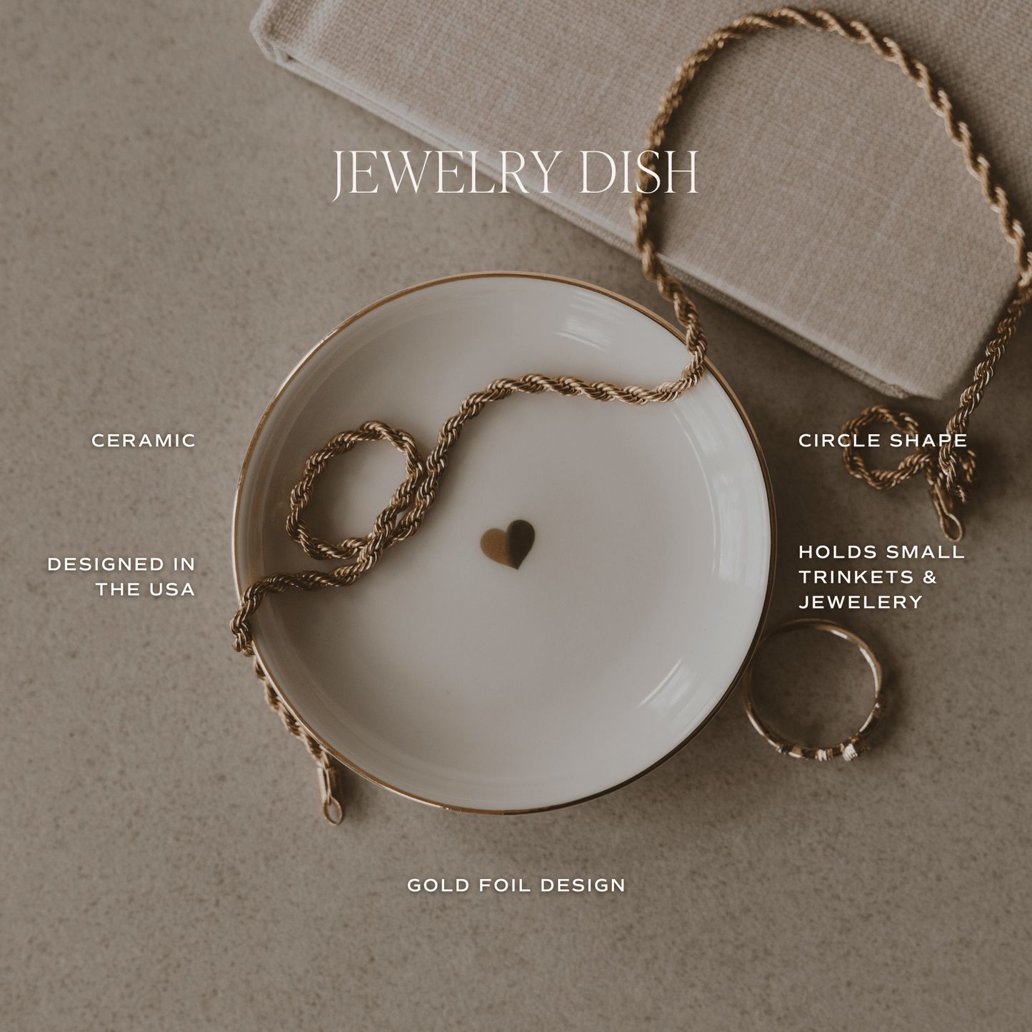 Blue Delft Gold Heart Jewelry Dish - Sweet Water Decor