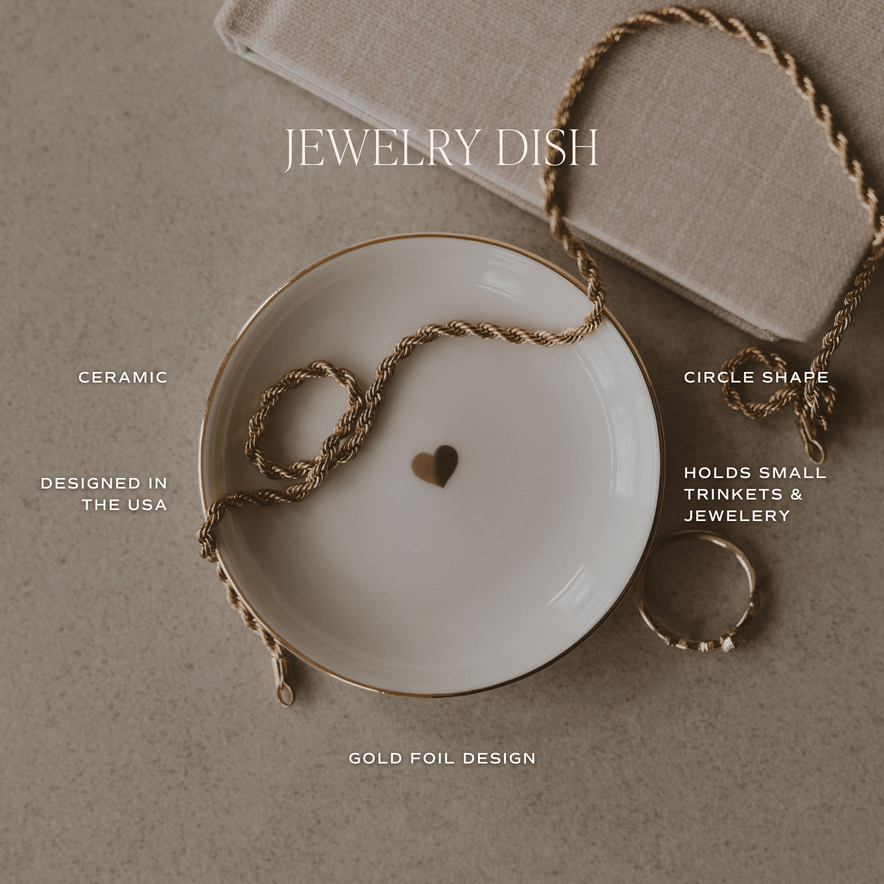 Blue Delft Gold Heart Jewelry Dish - Sweet Water Decor