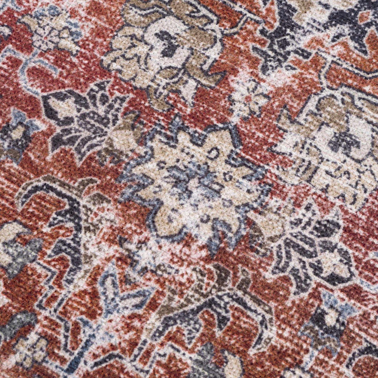 Burgundy Holi-2303 Washable Area Rug - 2’7’’x10’ Runner - Boutique Rugs