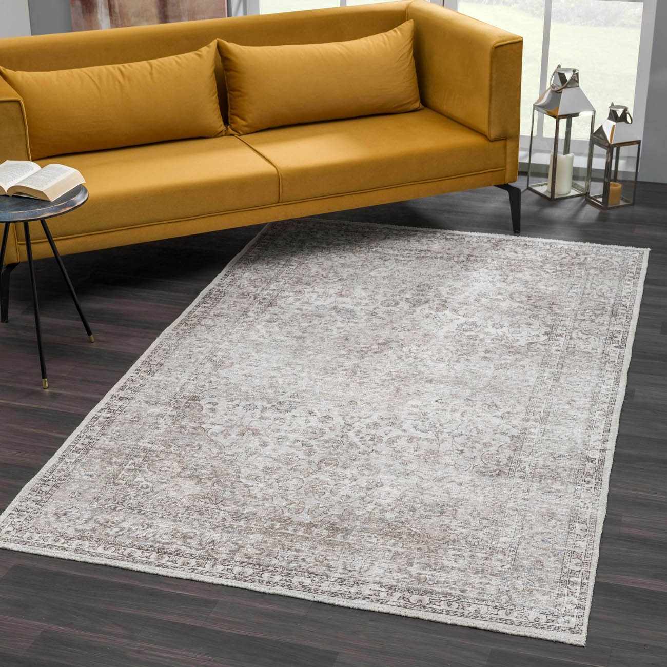 Cream Holi-2301 Washable Area Rug - Boutique Rugs