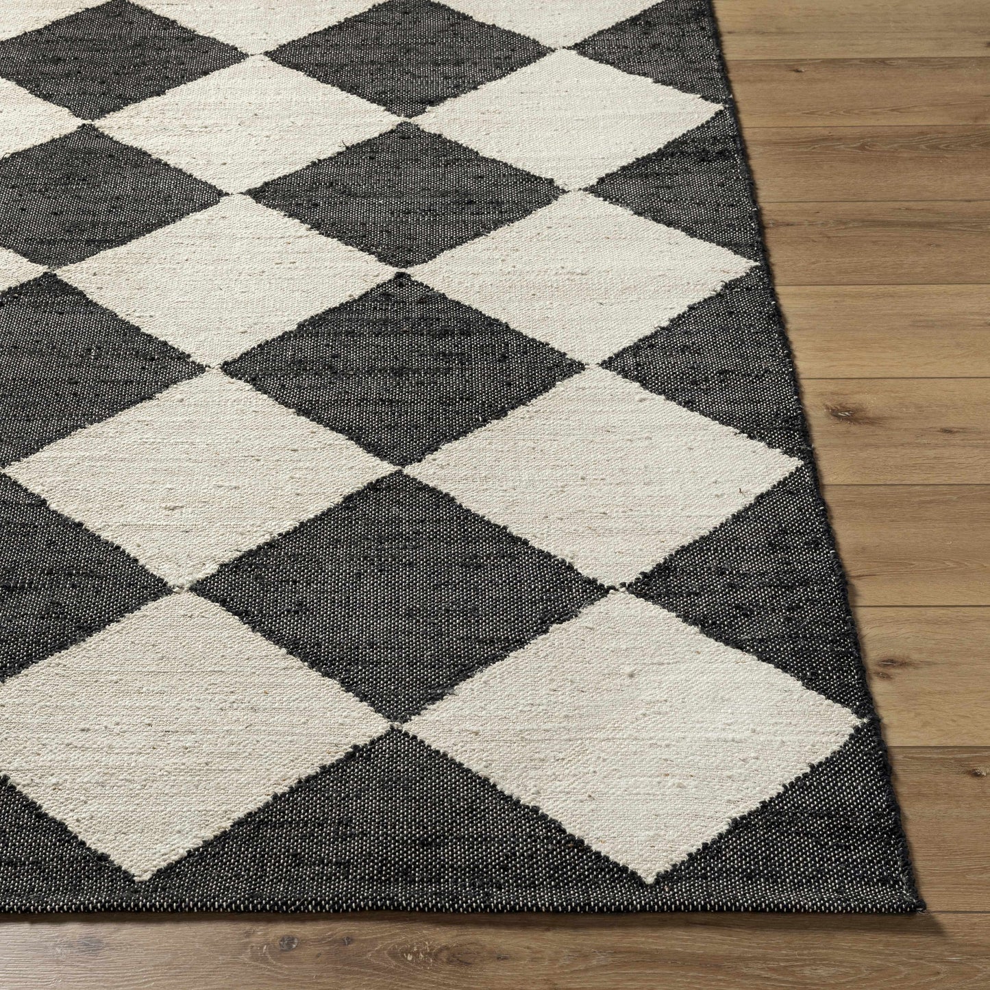 Black Diamonds Jute Rug - Boutique Rugs