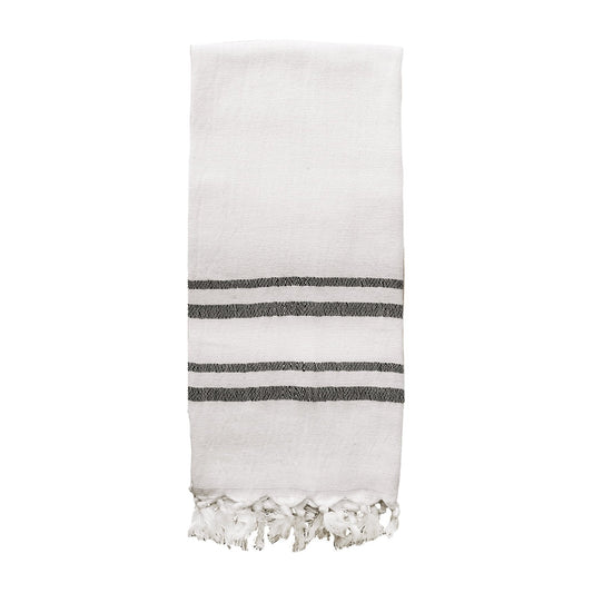 Haley Turkish Cotton + Bamboo Hand Towel - Two Stripe - Sweet Water Decor