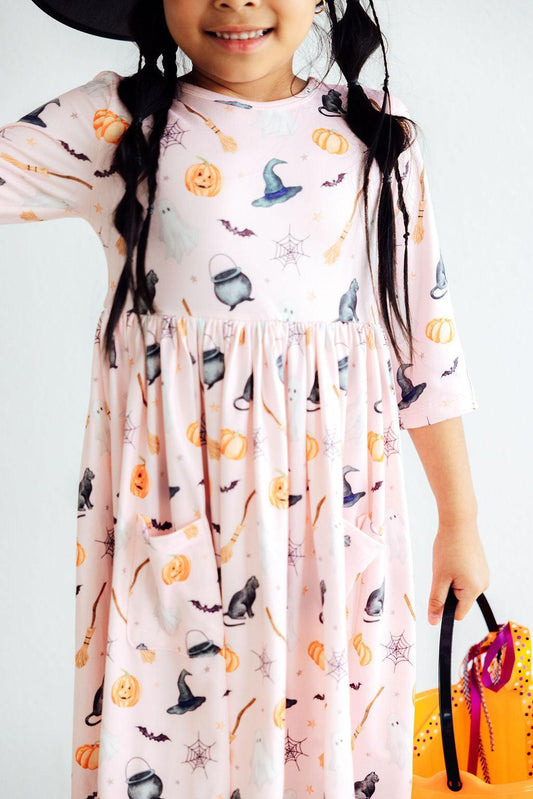 Halloween Hey Boo Pocket Twirl Dress - Mila & Rose ®