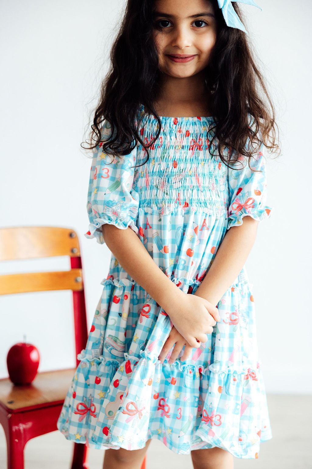 Honor Roll Smocked Ruffle Dress - Back to School - Mila & Rose ®