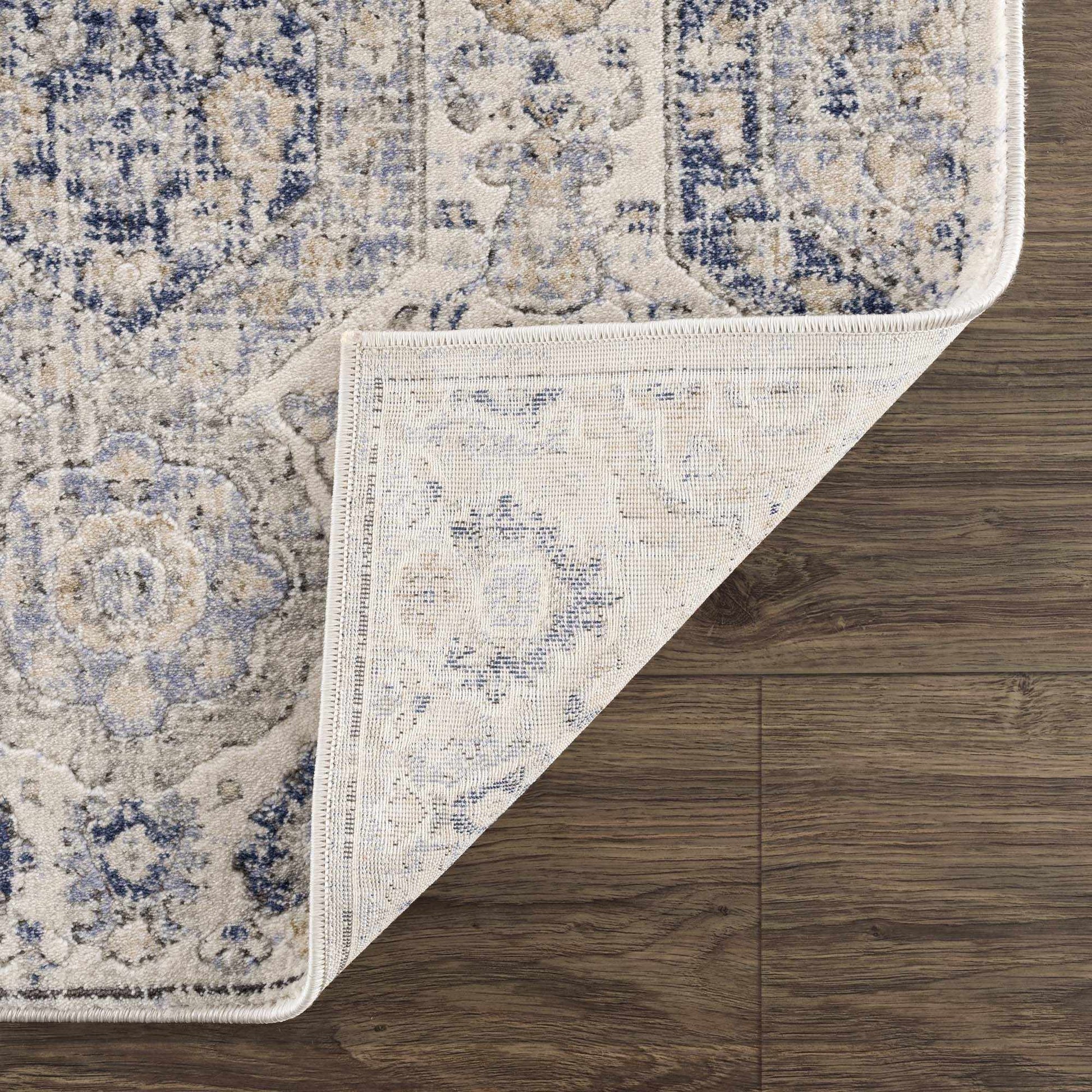 Parkerfield Cream & Blue Area Rug - Boutique Rugs