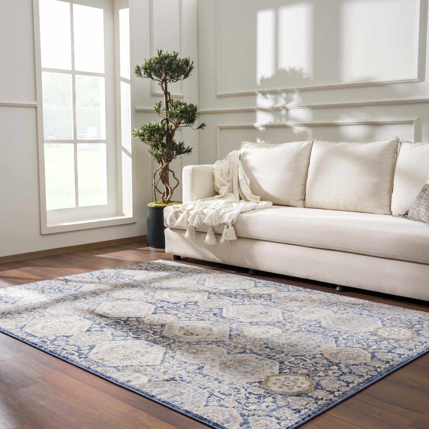 Parkerfield Blue Area Rug - 5’3’’ x 7’3’’ Rectangle - Boutique Rugs