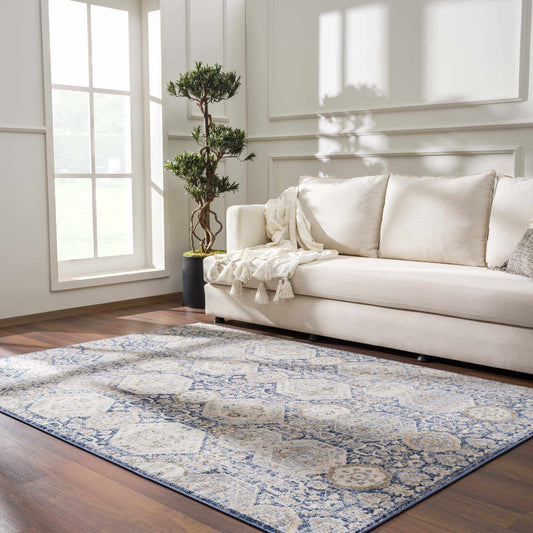 Parkerfield Blue Area Rug - 5’3’’ x 7’3’’ Rectangle - Boutique Rugs