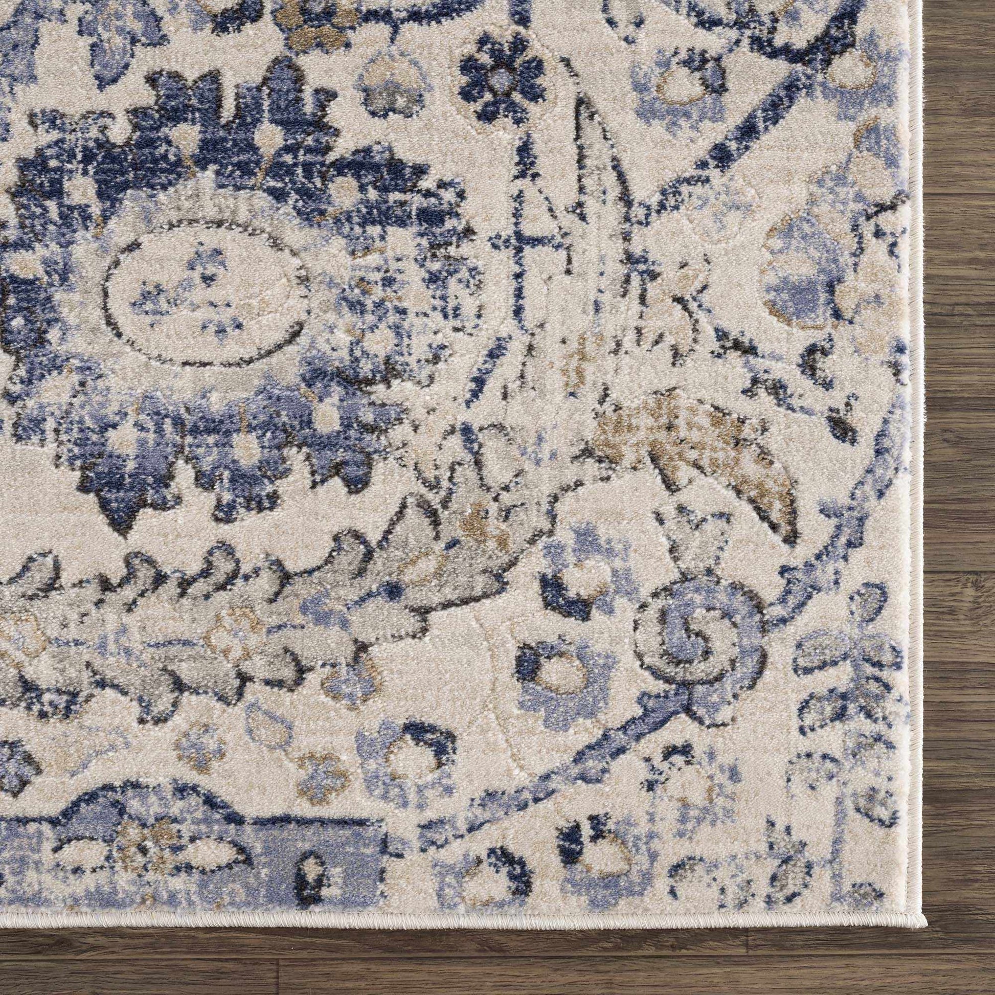 Georgiana Beige & Blue Area Rug - Boutique Rugs